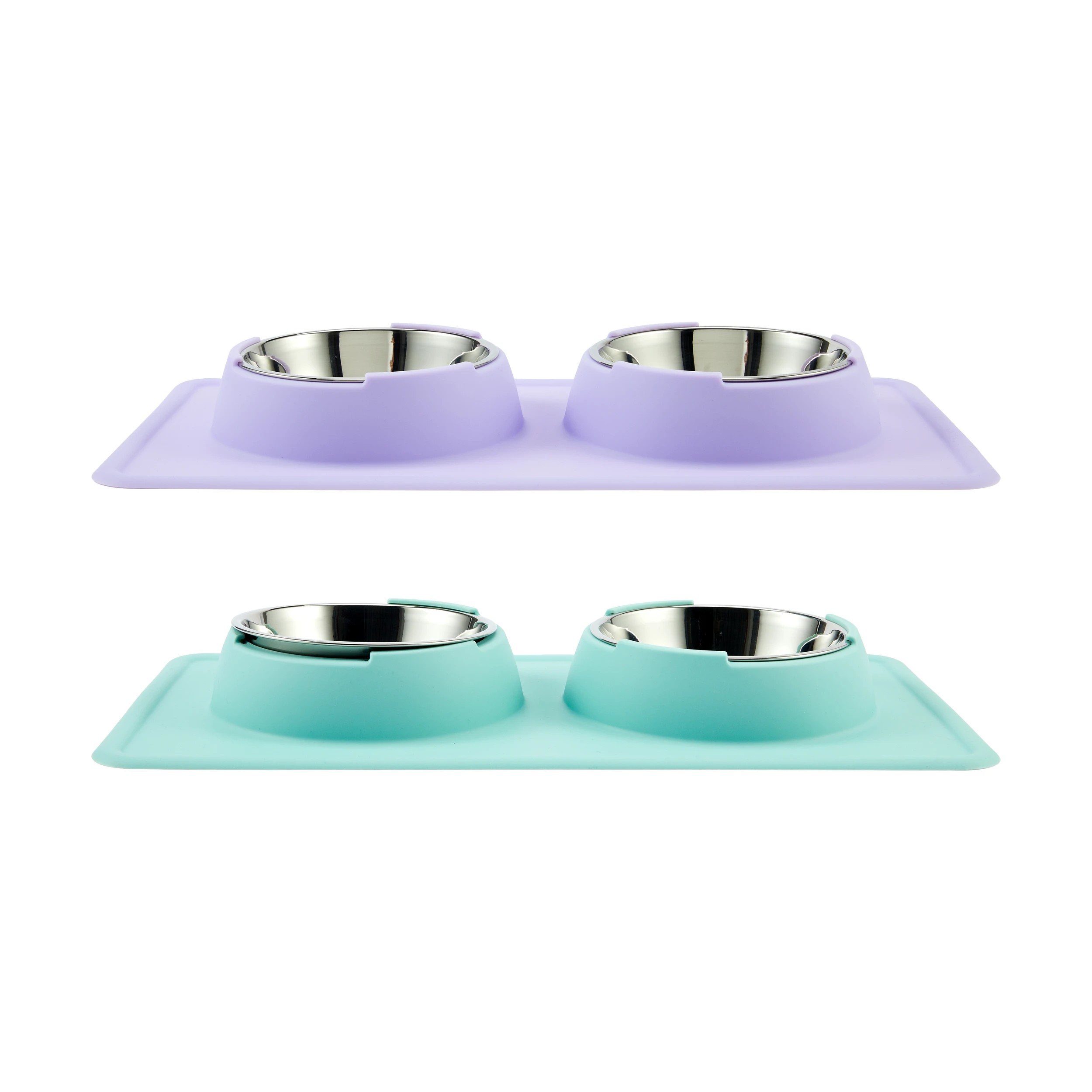 1 Pet Silicone Double Bowl - Assorted, 1 of 4
