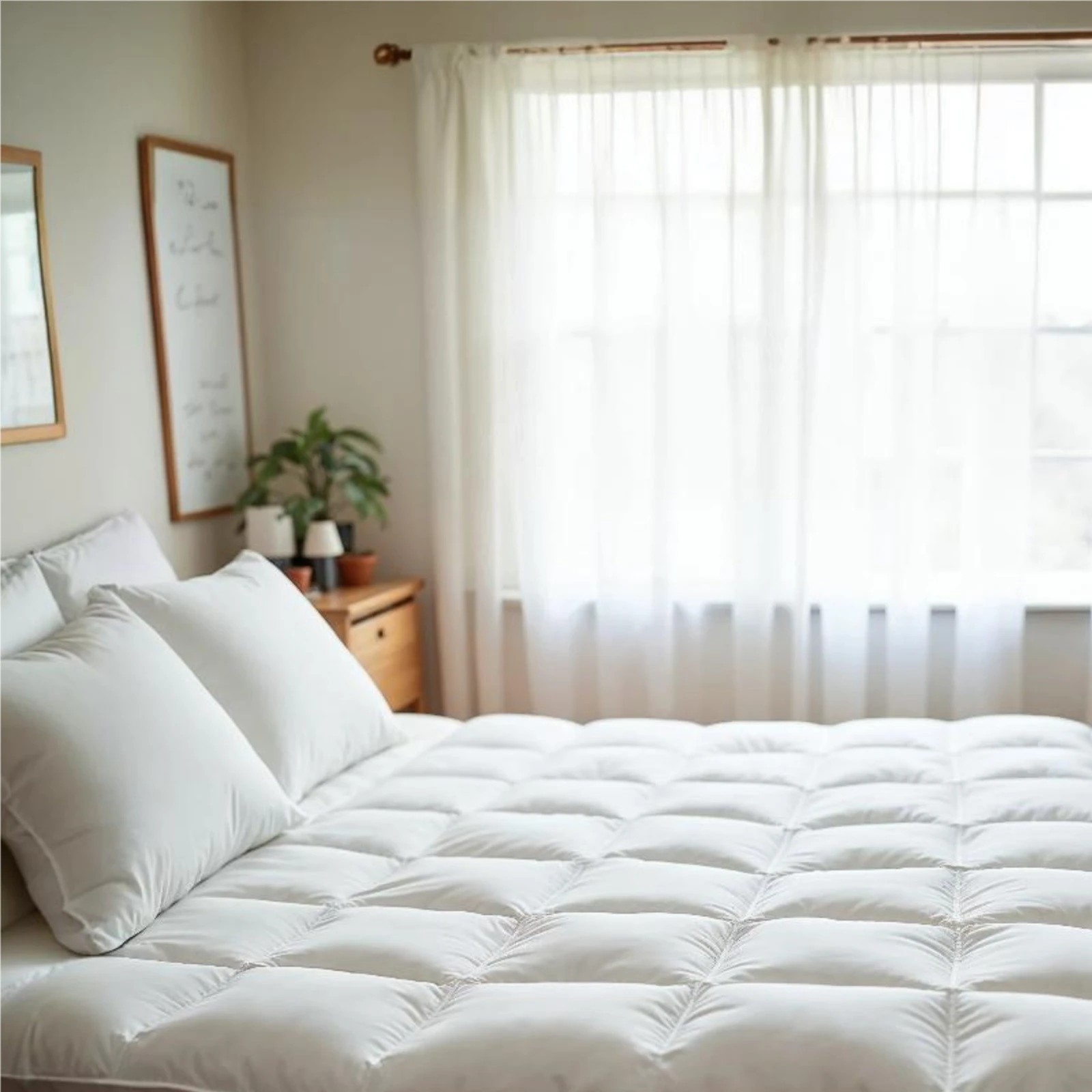 5 Royal Comfort Fitted Foam Cover Underlay Goose Mattress Topper 1000GSM - Double Bed - White, 5 of 7