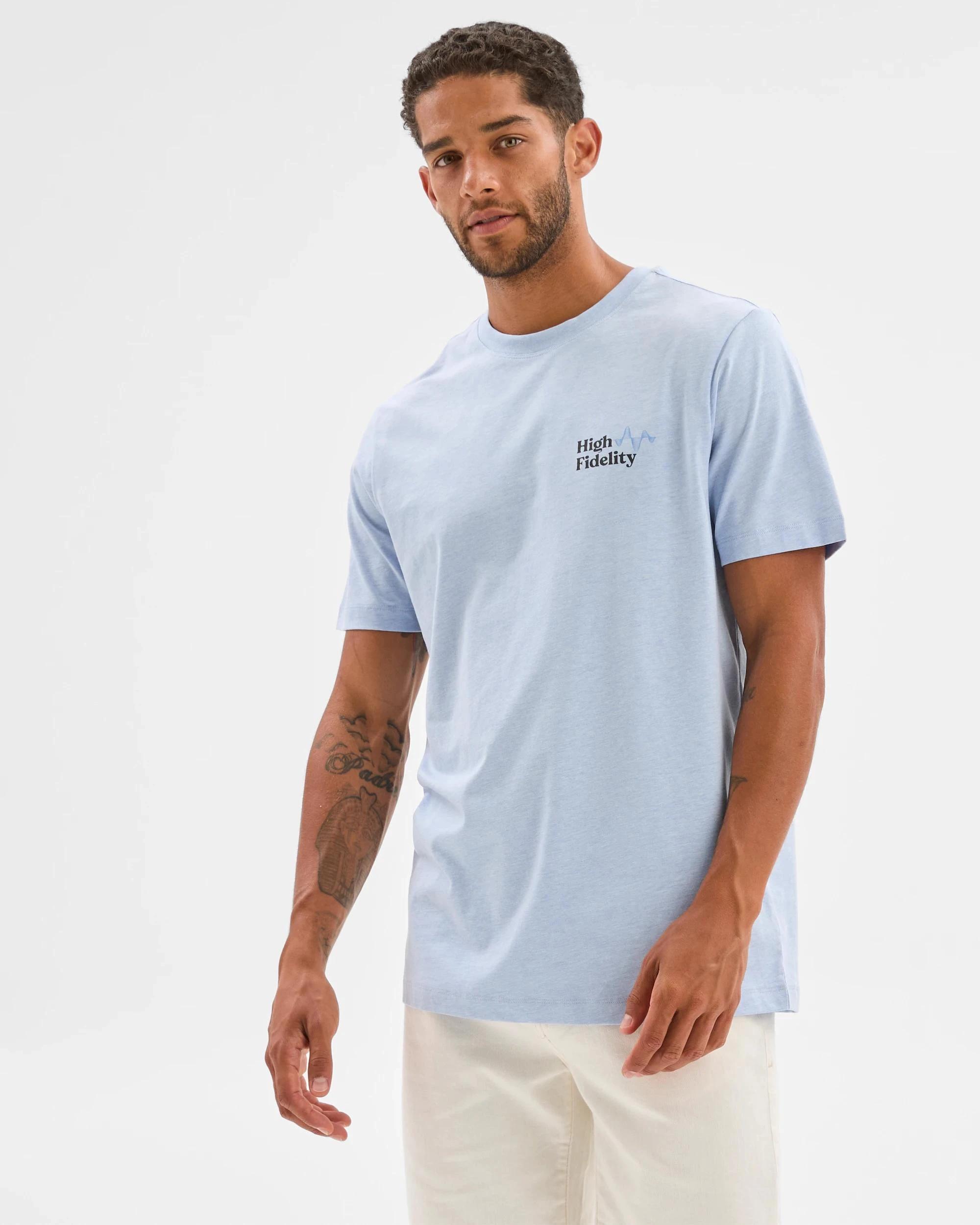 3 Target Australian Cotton Rich Frequency Print T-Shirt LIGHT BLUE MARLE, 3 of 6