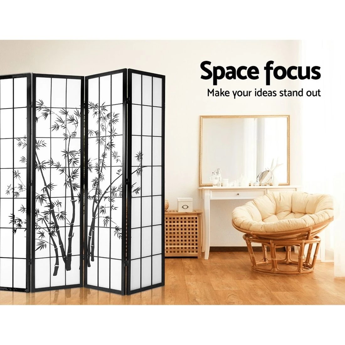 6 Artiss 8 Panel Room Divider Screen 348x179cm
 - black, 6 of 8