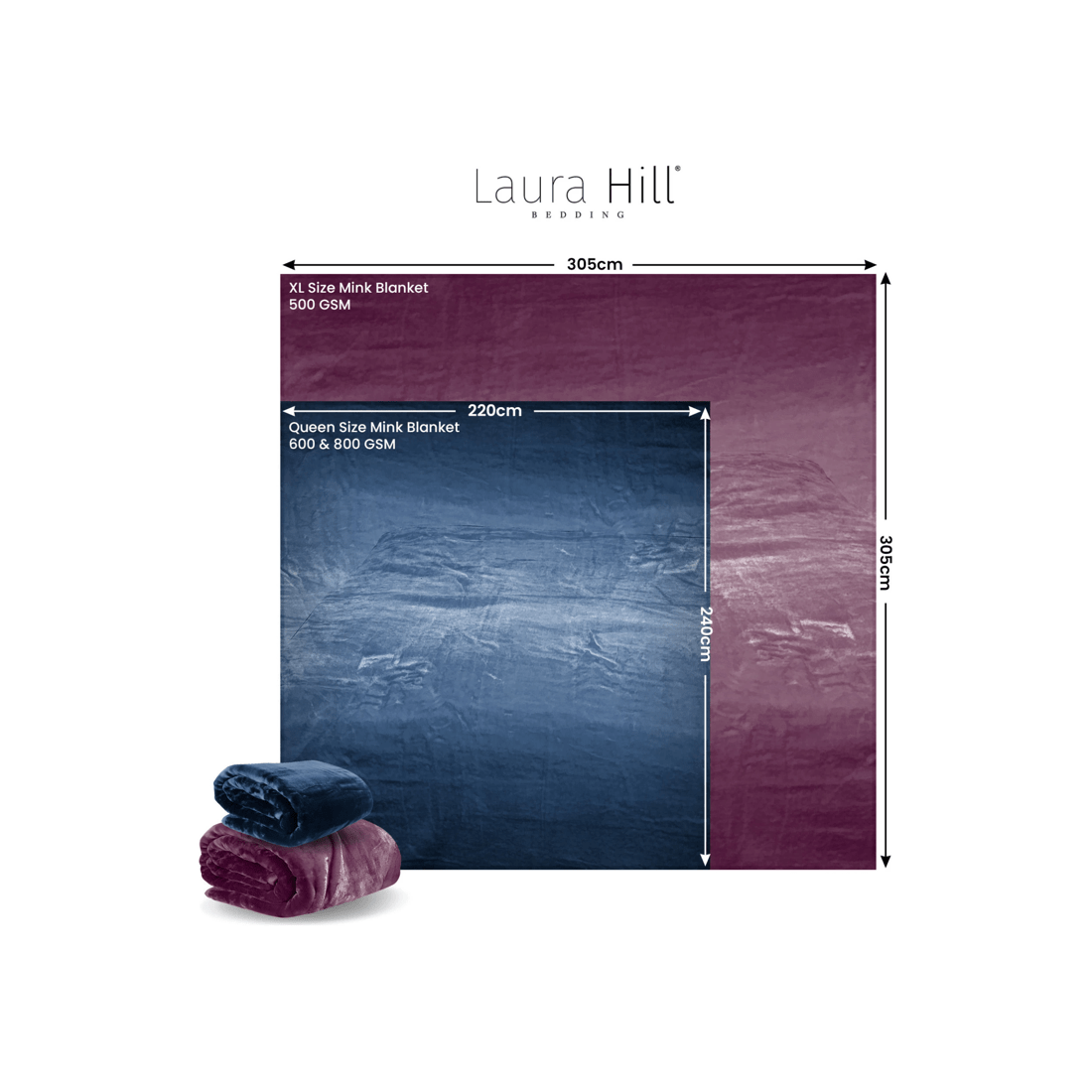 4 Laura Hill 3m X 3m Xl Faux Mink Blanket Double-sided Soft Plush Bed Oversized Throw Rug Olive
 - Super King Bed, 4 of 9