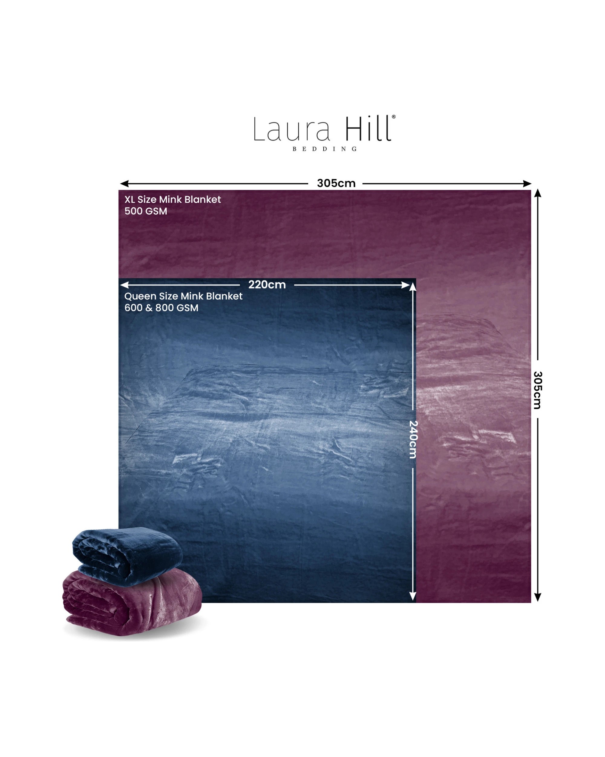 4 Laura Hill 3m X 3m Xl Faux Mink Blanket Double-sided Soft Plush Bed Oversized Throw Rug Olive
 - Super King Bed, 4 of 9