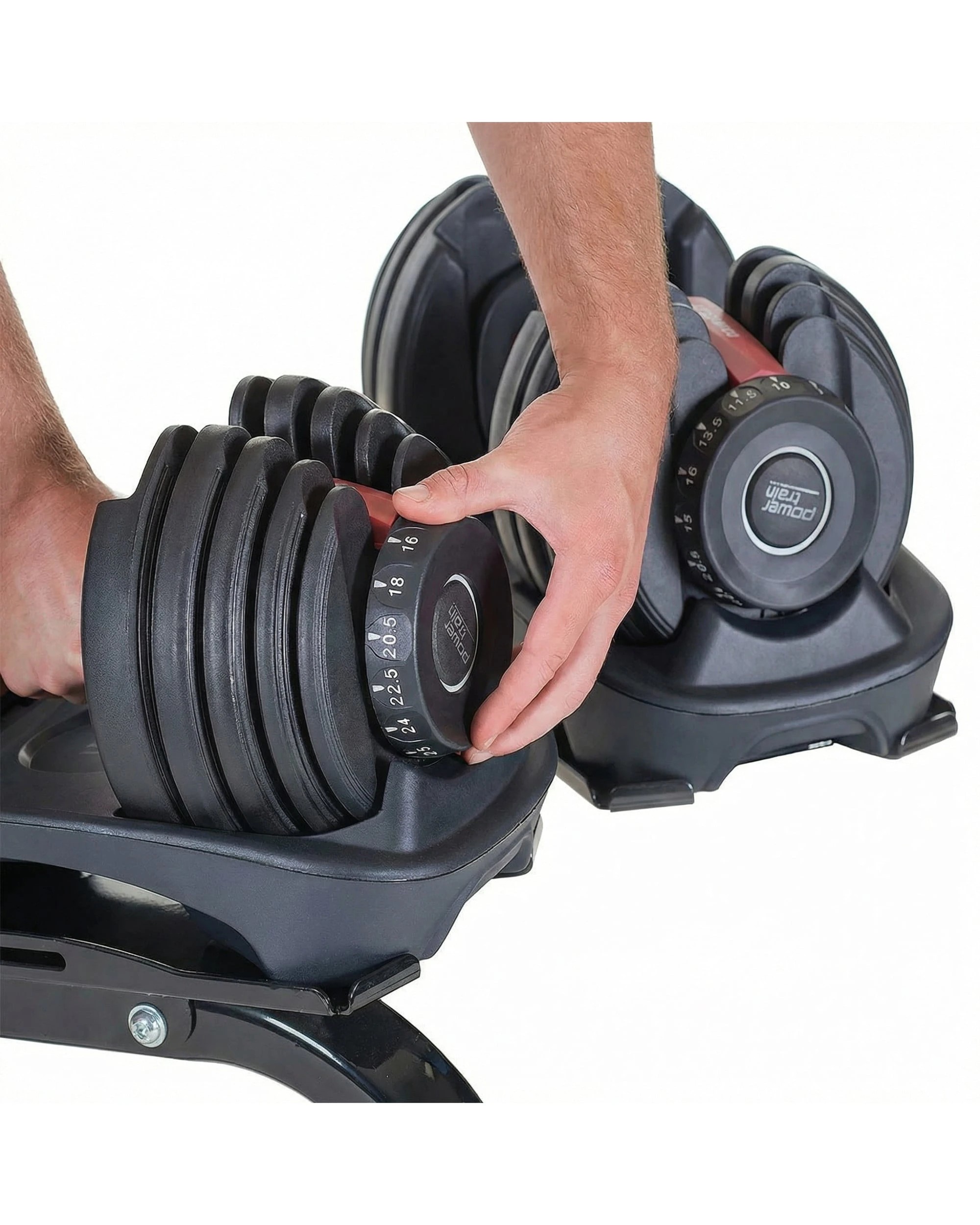 4 Powertrain 24kg Adjustable Dumbbell Home Gym Exercise Bench Weights, 4 of 9