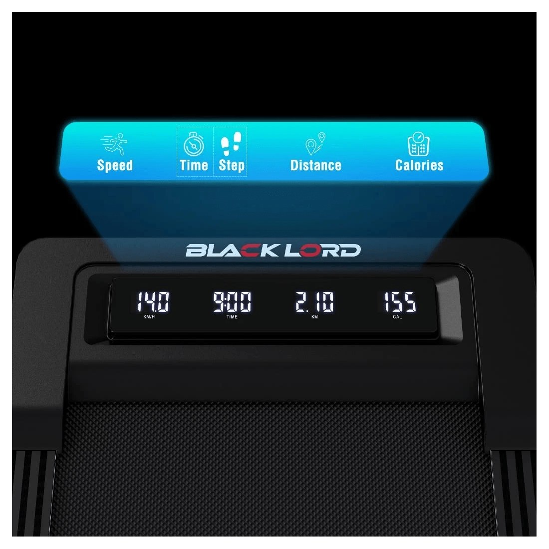 2 Black Lord Treadmill Electric Walking Pad Under Desk Home Gym Fitness 450mm Belt - Black, 2 of 4