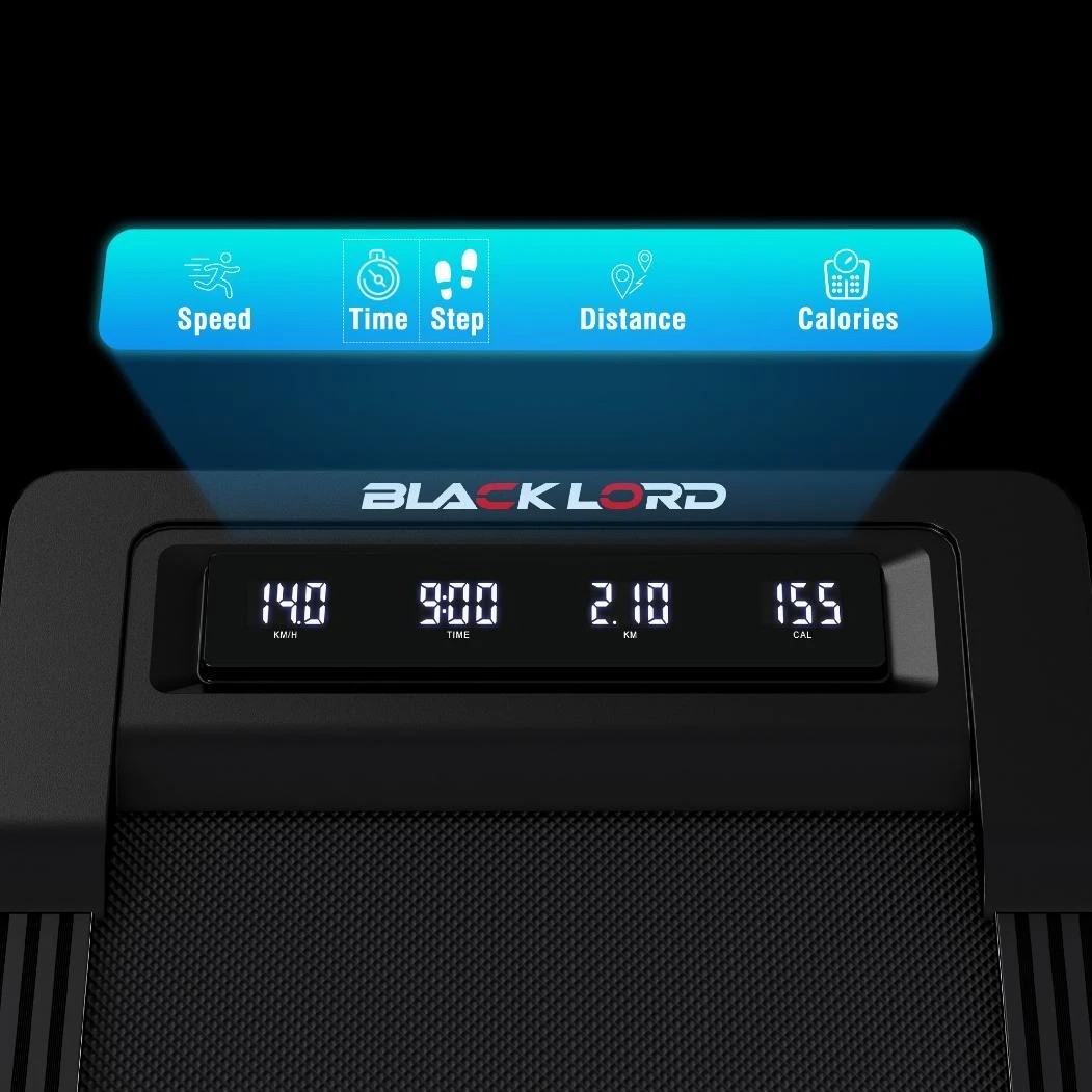 2 Black Lord Treadmill Electric Walking Pad Under Desk Home Gym Fitness 450mm Belt - Black, 2 of 7