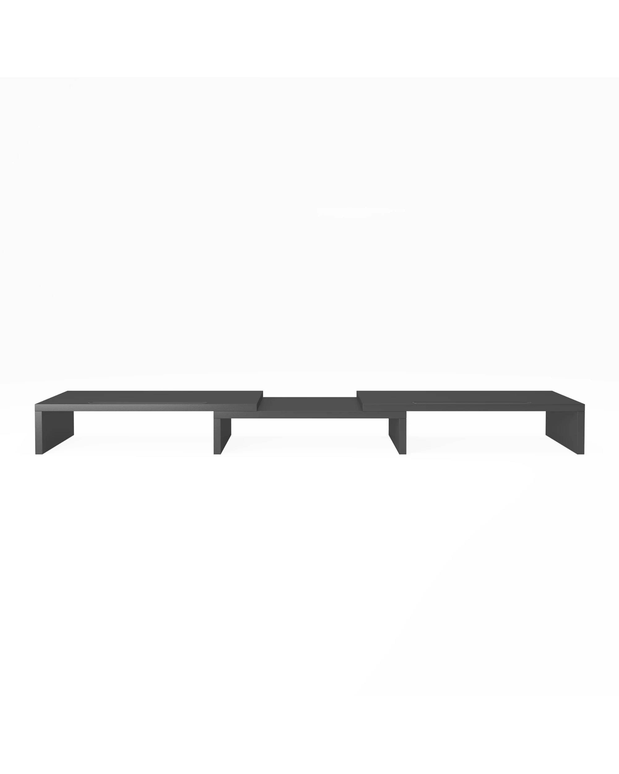 3 Advwin Dual Monitor Stand Riser Adjustable Length and Angle with 2 Slot - Black, 3 of 6