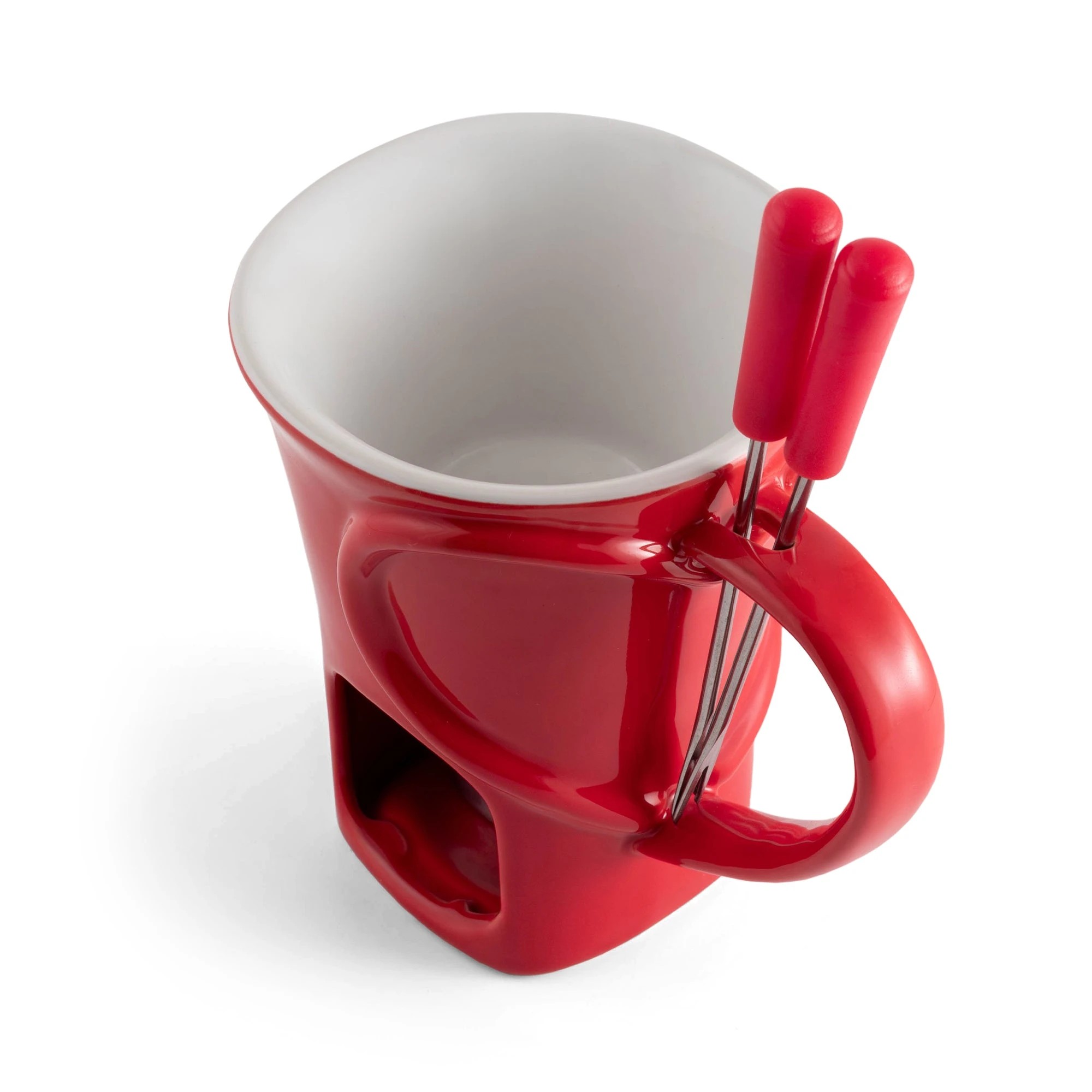 1 Swissmar 4pc Ceramic Chocolate Fondue Mug Set - Red, 1 of 5