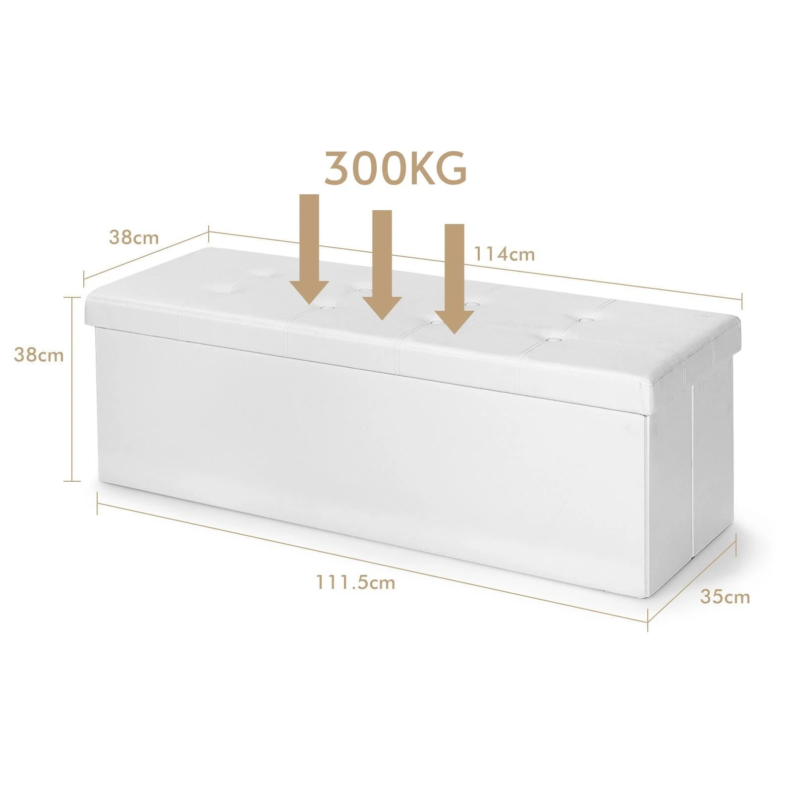 2 Costway Folding Storage Ottoman Shoe Bench Padded Stool Seat - White, 2 of 3