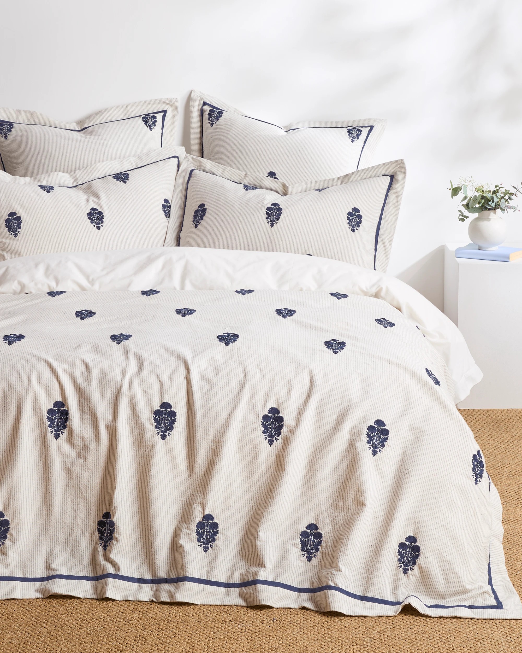 1 Target Aria Embroidered Quilt Cover Set - Queen Bed - White, 1 of 1