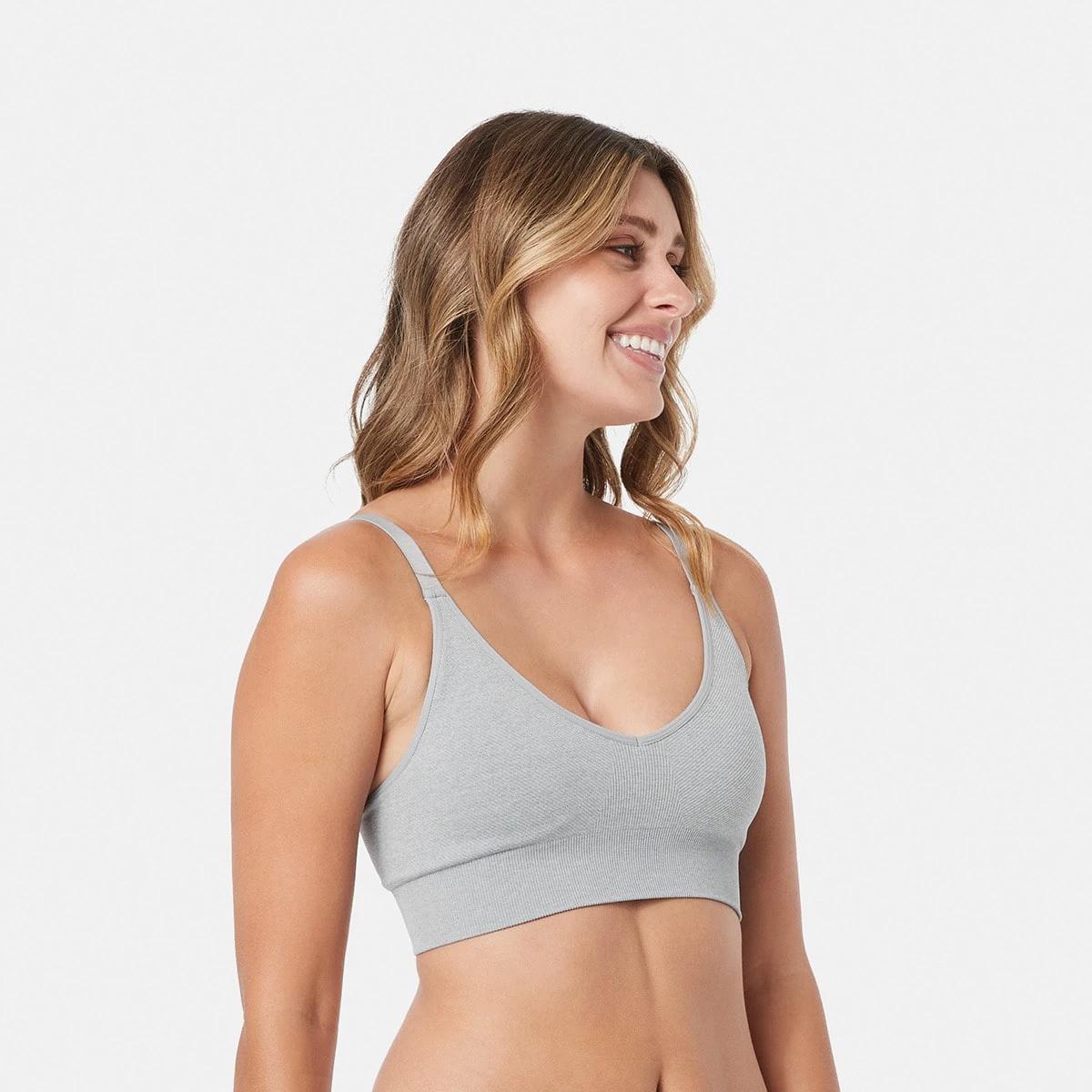 2 Medium Impact Sports Seamfree Crop Top GREY MARLE, 2 of 4