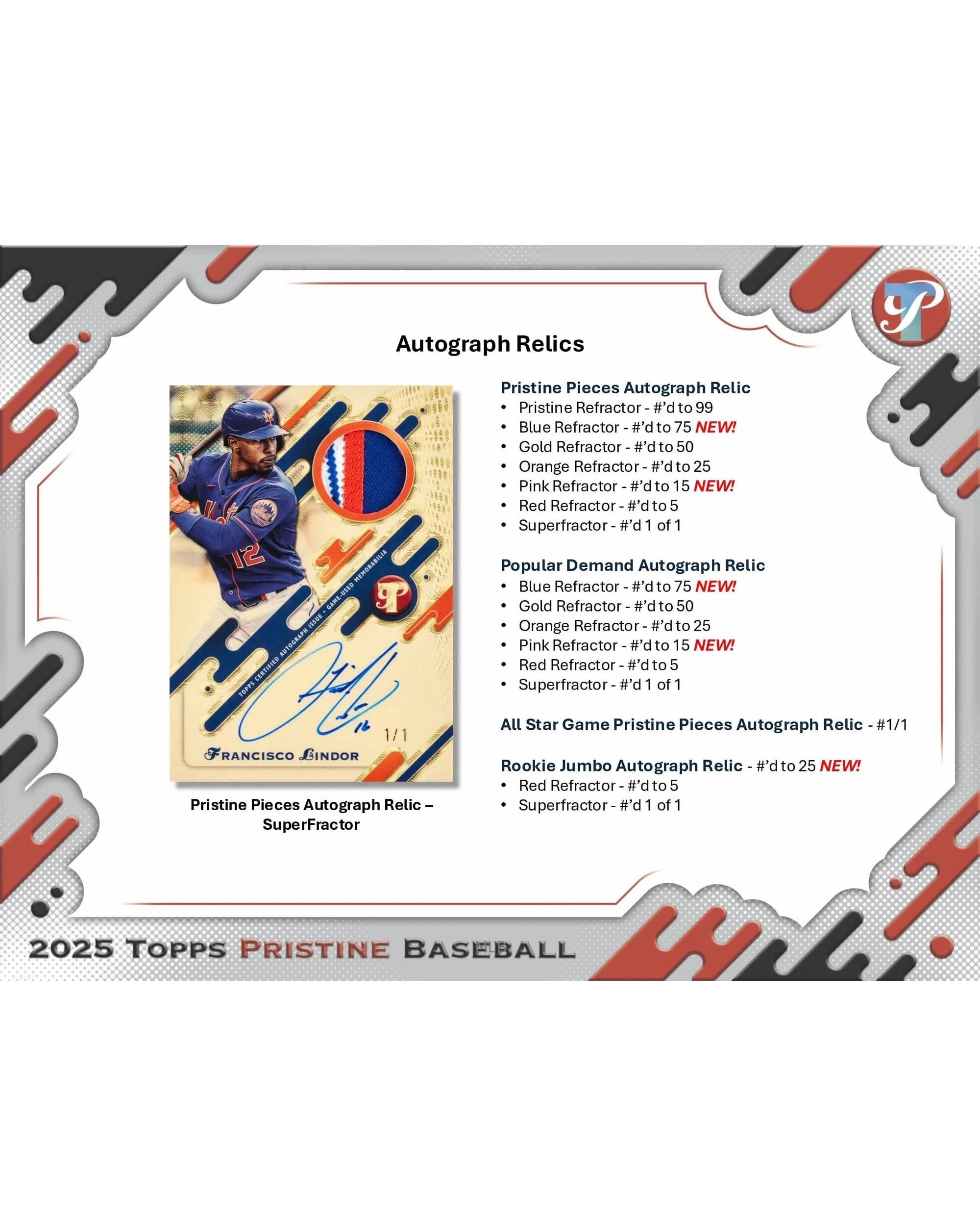 10 Topps 2025 MLB Pristine Baseball Hobby Box, 10 of 10