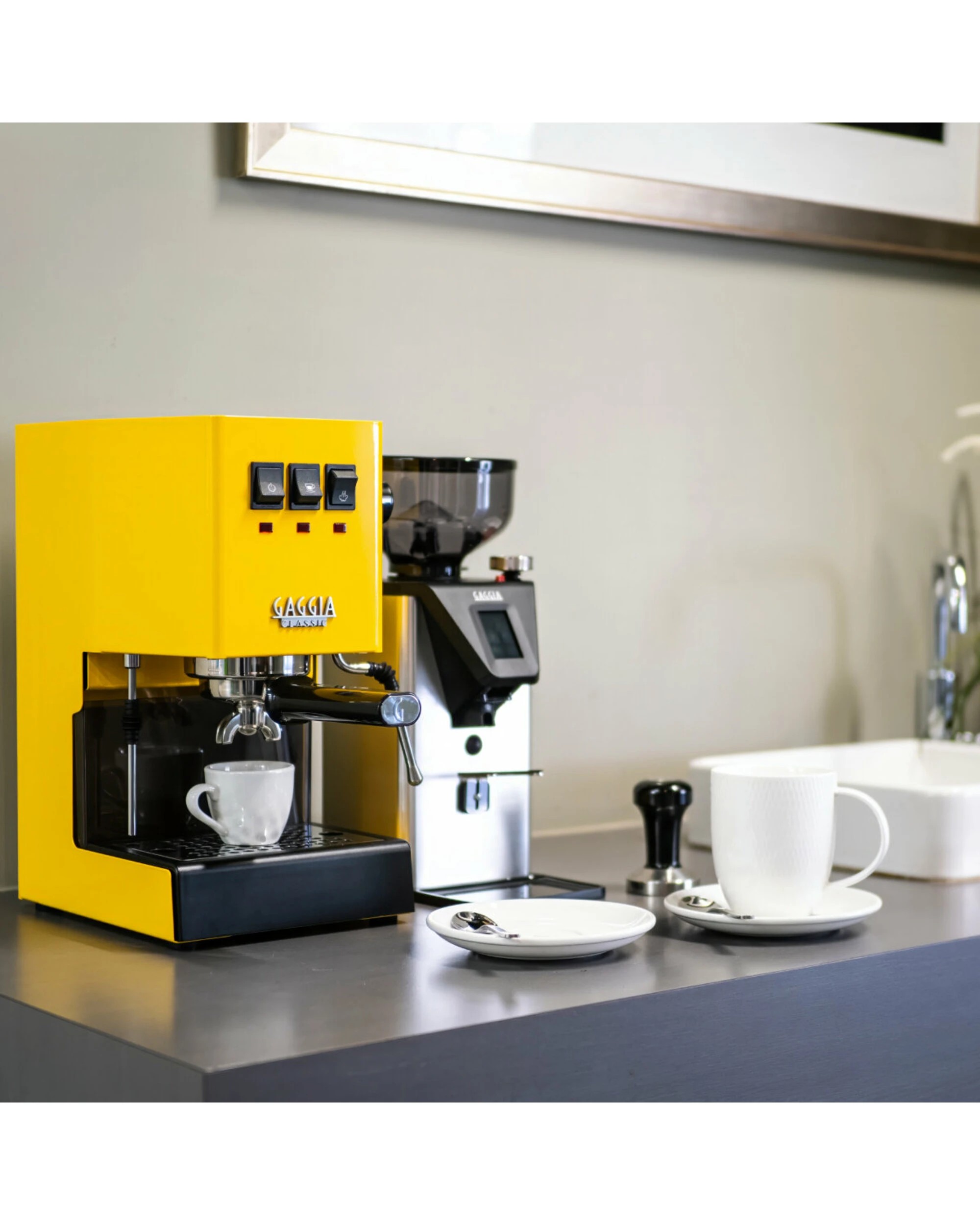 4 Gaggia Classic E24 Yellow Coffee Machine & Coffee Grinder Package, 4 of 5