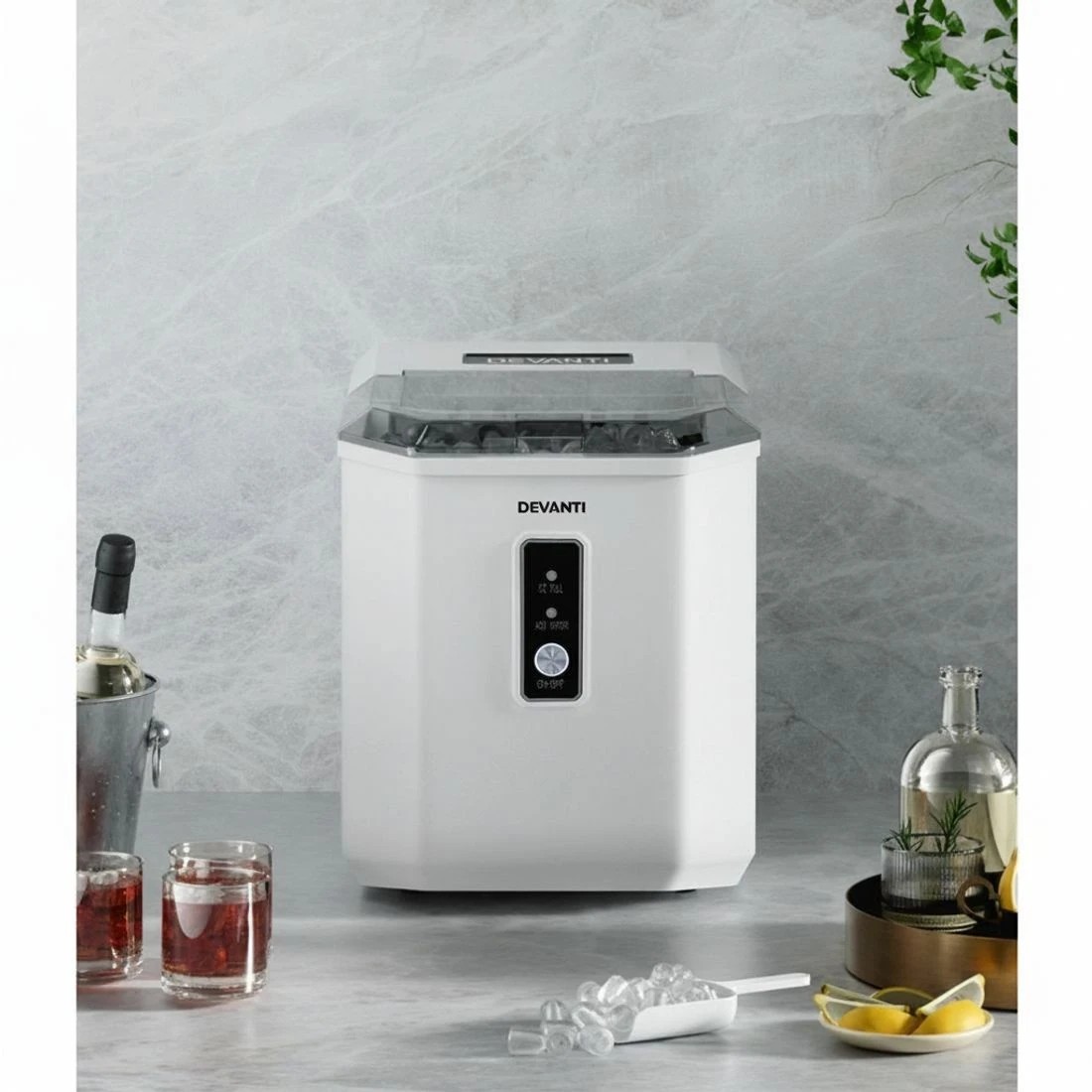 6 Devanti 12kg Ice Maker Machine w/Scoop Holder - White, 6 of 7
