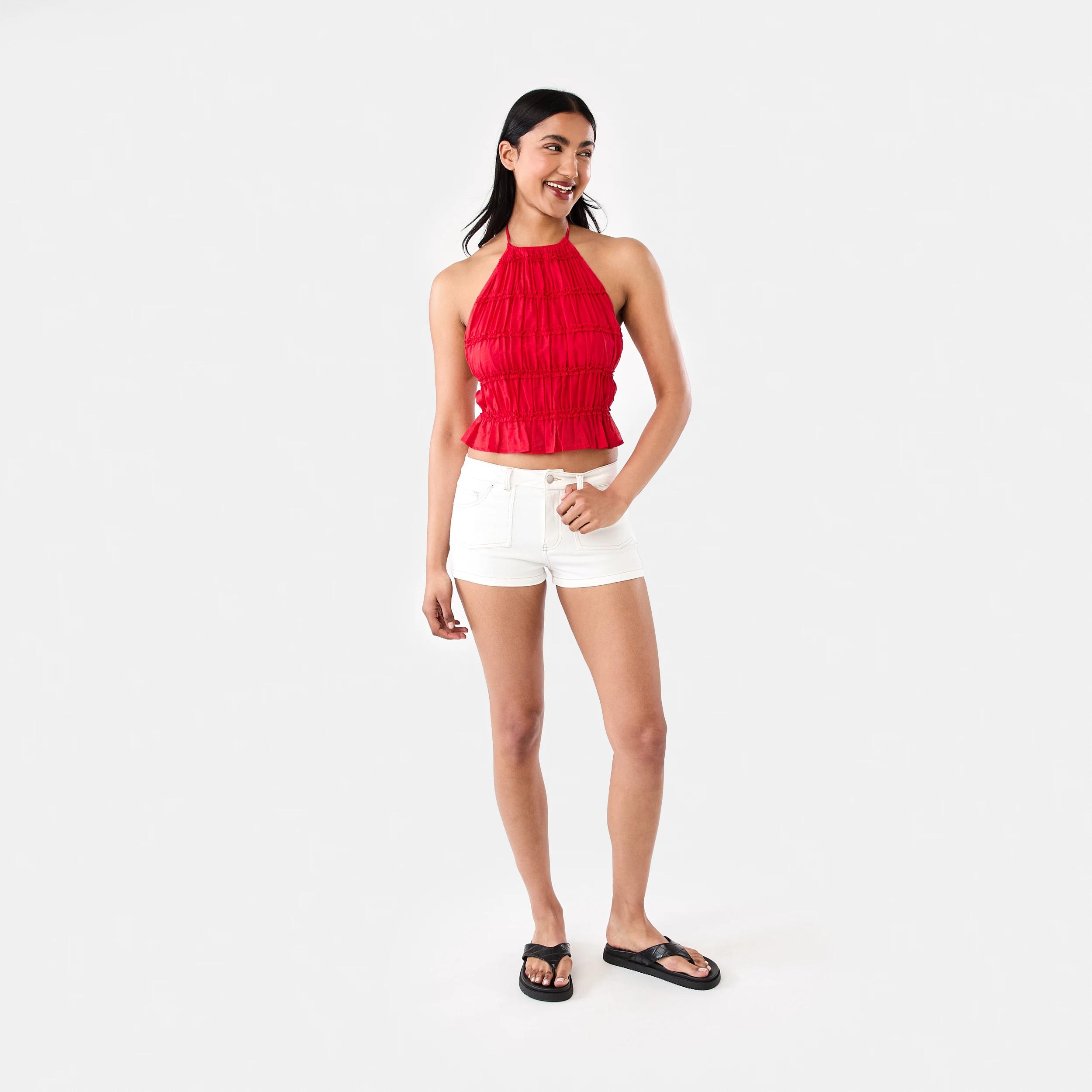 2 Denim Micro Shorts White, 2 of 7