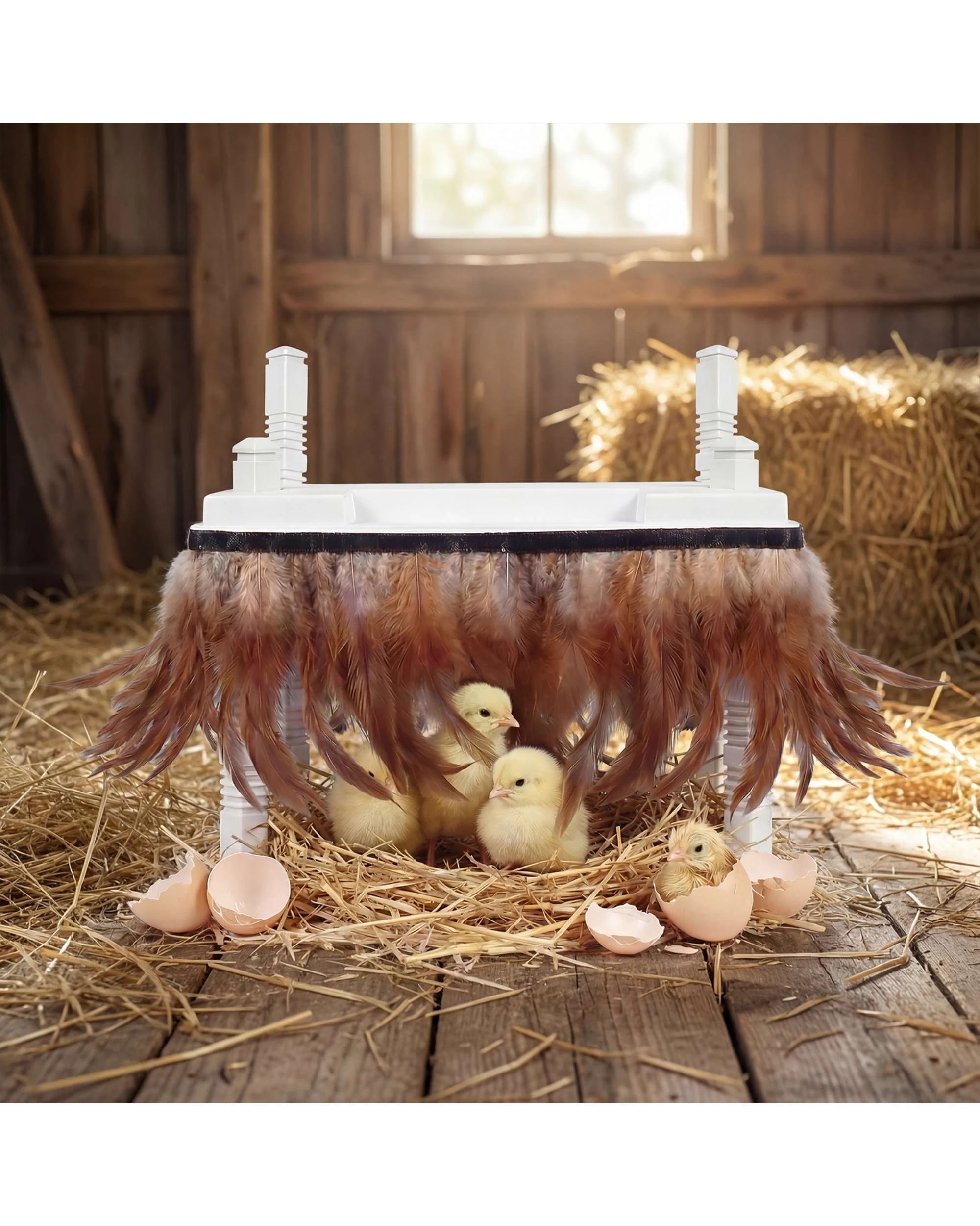 2 Advwin Chick Brooder Kit Heater Plate w/Feathers Feeder Waterer Set Adjustable Poultry, 2 of 10