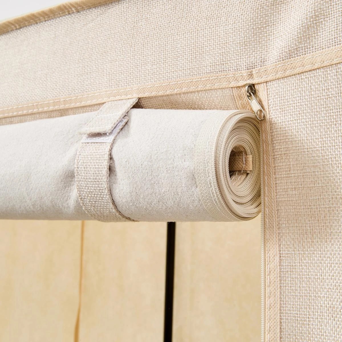 7 Linen Look Large Covered Wardrobe, 7 of 7