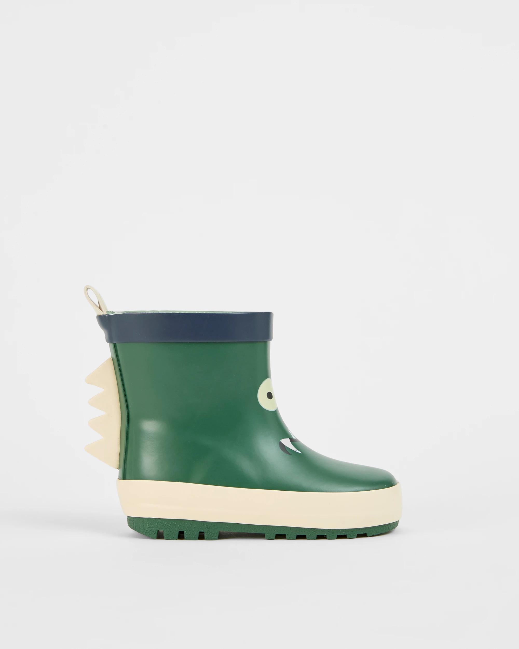 1 Target Baby First Walker Novelty Monster Rainboots GREEN, 1 of 3