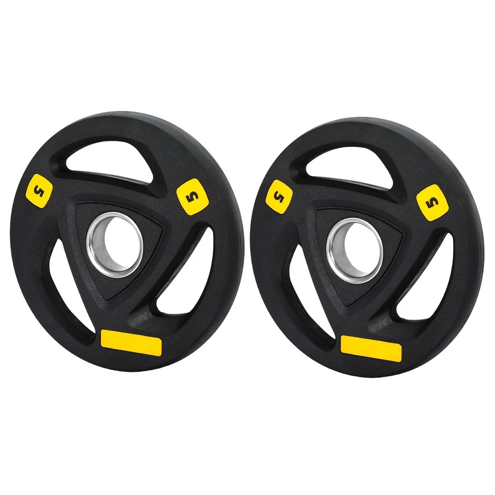 1 Everfit Weight Plates Olympic 5kgx2 Dumbbells Barbells Plate Weight Lifting - Black, 1 of 6