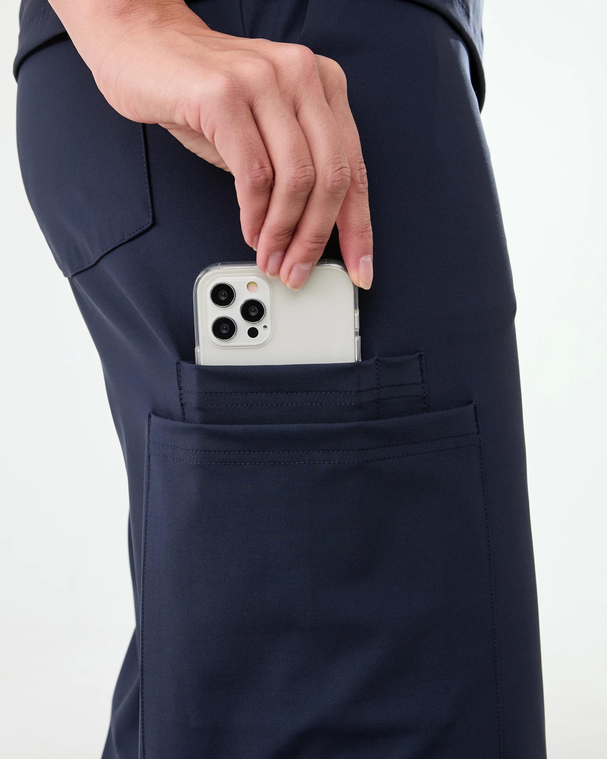 7 Workwear Scrub Performance Flare Pants Paris Blu, 7 of 8