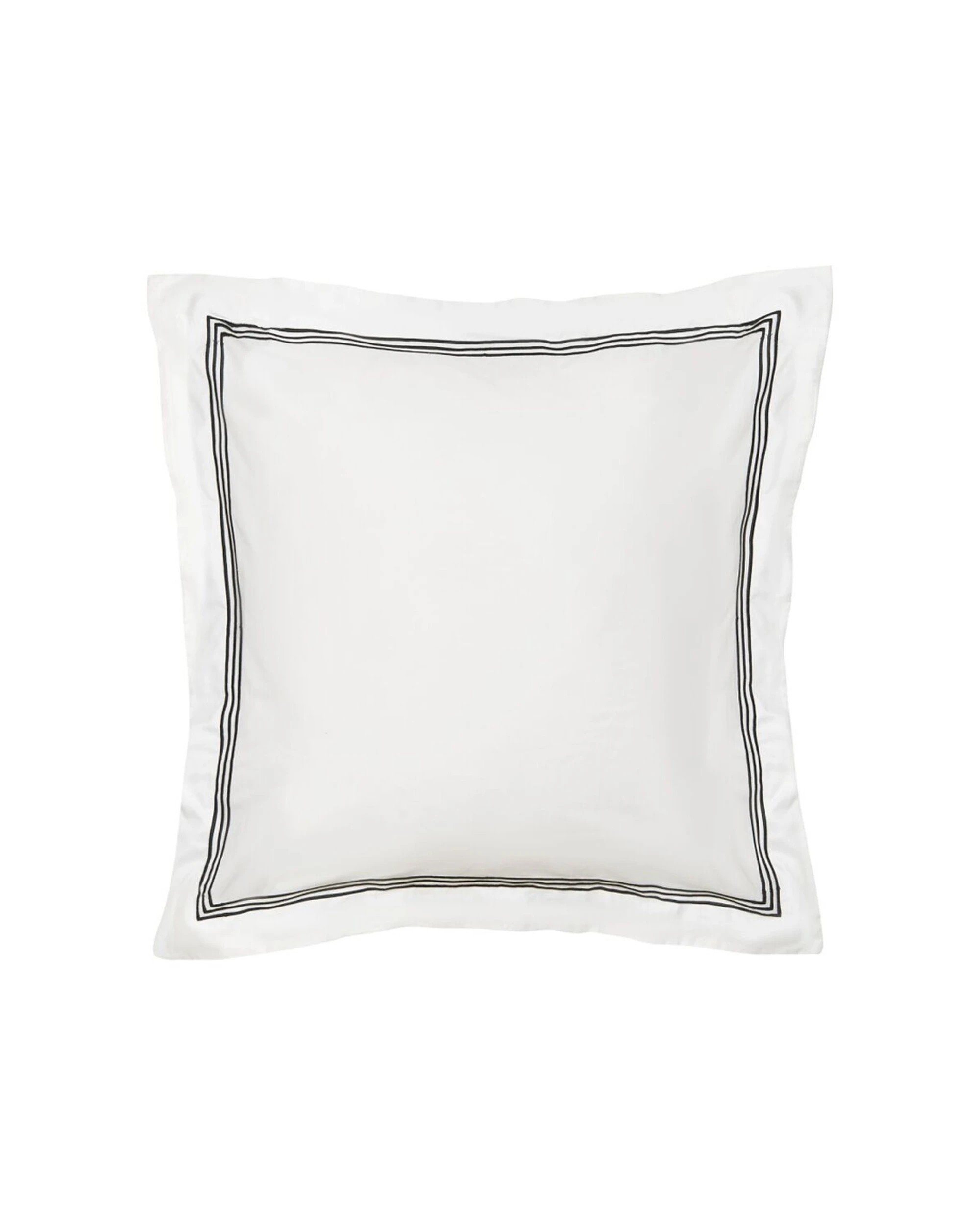 1 Grosvenor House 500TC Egyptian Cotton Hotel Embroidered European Pillowcase With Black - White, 1 of 3