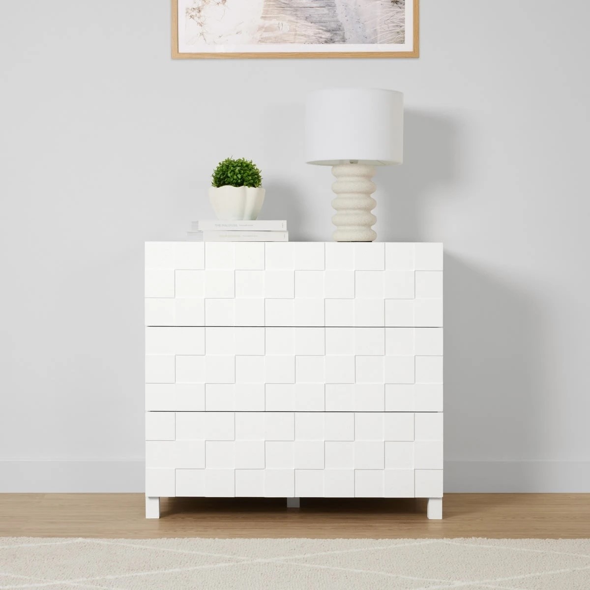 1 Chase Check 3 Drawer Chest - White, 1 of 9