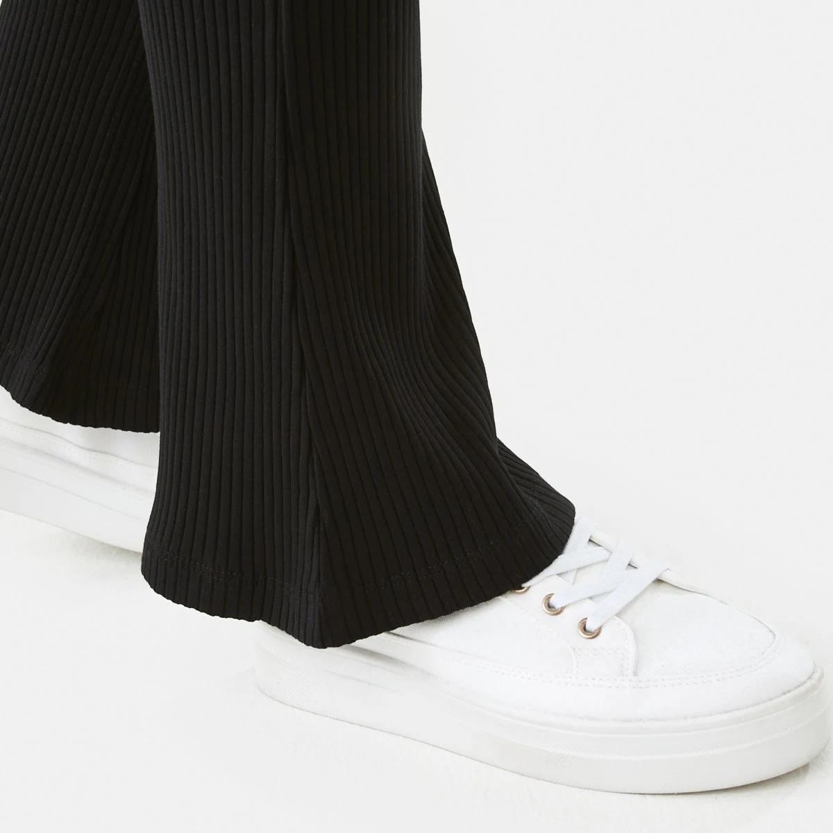 4 Rib Roll Waist Leggings Black, 4 of 8