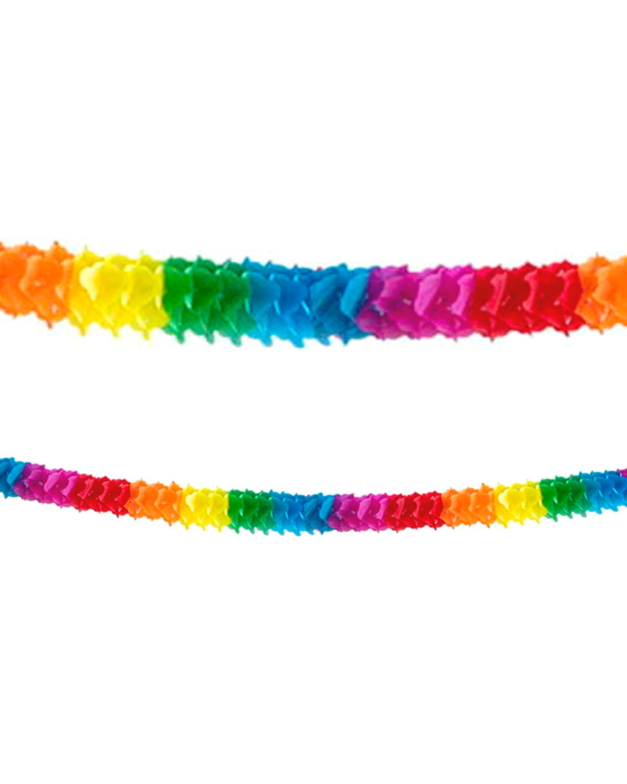 1 Partyrama Rainbow Tissue Paper Crinkle Garland Banner 4m, 1 of 2