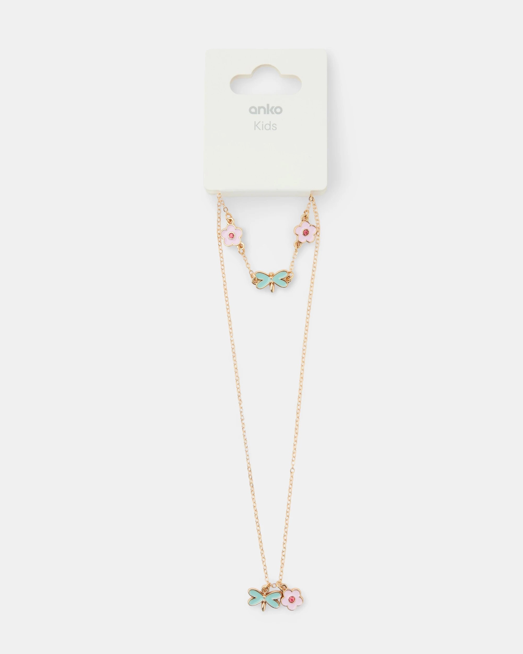 1 2 Pack Flower Necklace and Bracelet Set - Gold Tone, 1 of 3