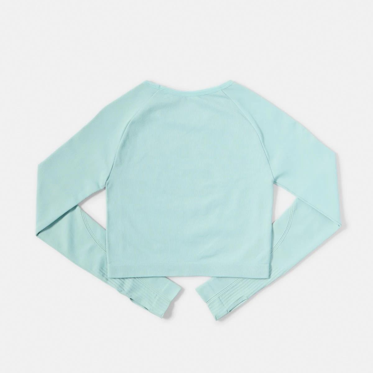 9 Active Long Sleeve Seamfree Top Aqua Grn, 9 of 9