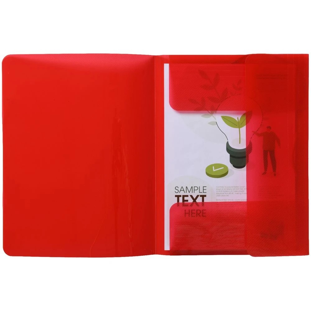 2 J.Burrows A4 Elastic Document Wallet Red, 2 of 3