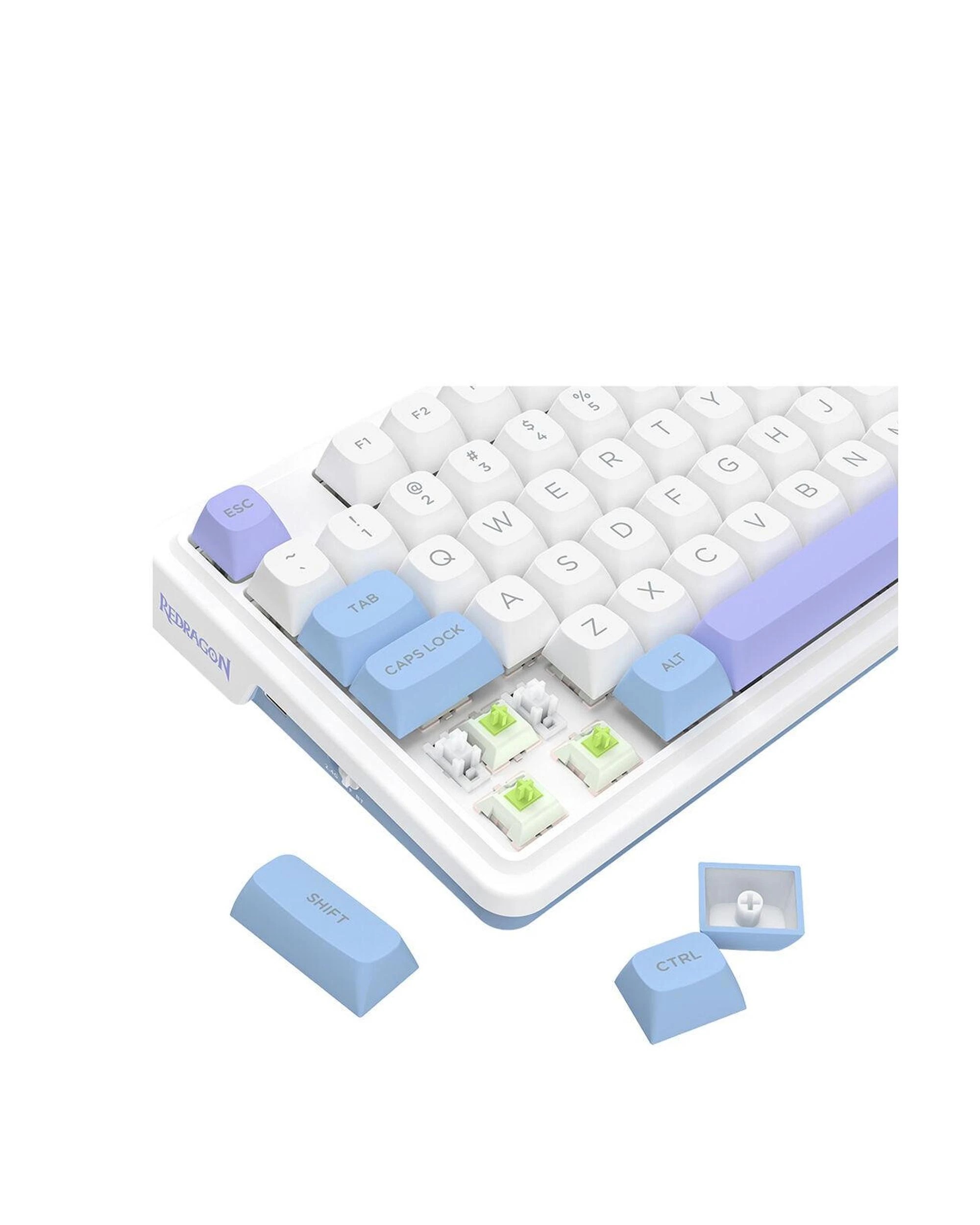 9 Redragon UCAL K673WBP Max WhitePurple 75% Gasket Wireless Mechanical Keyboard, 9 of 9