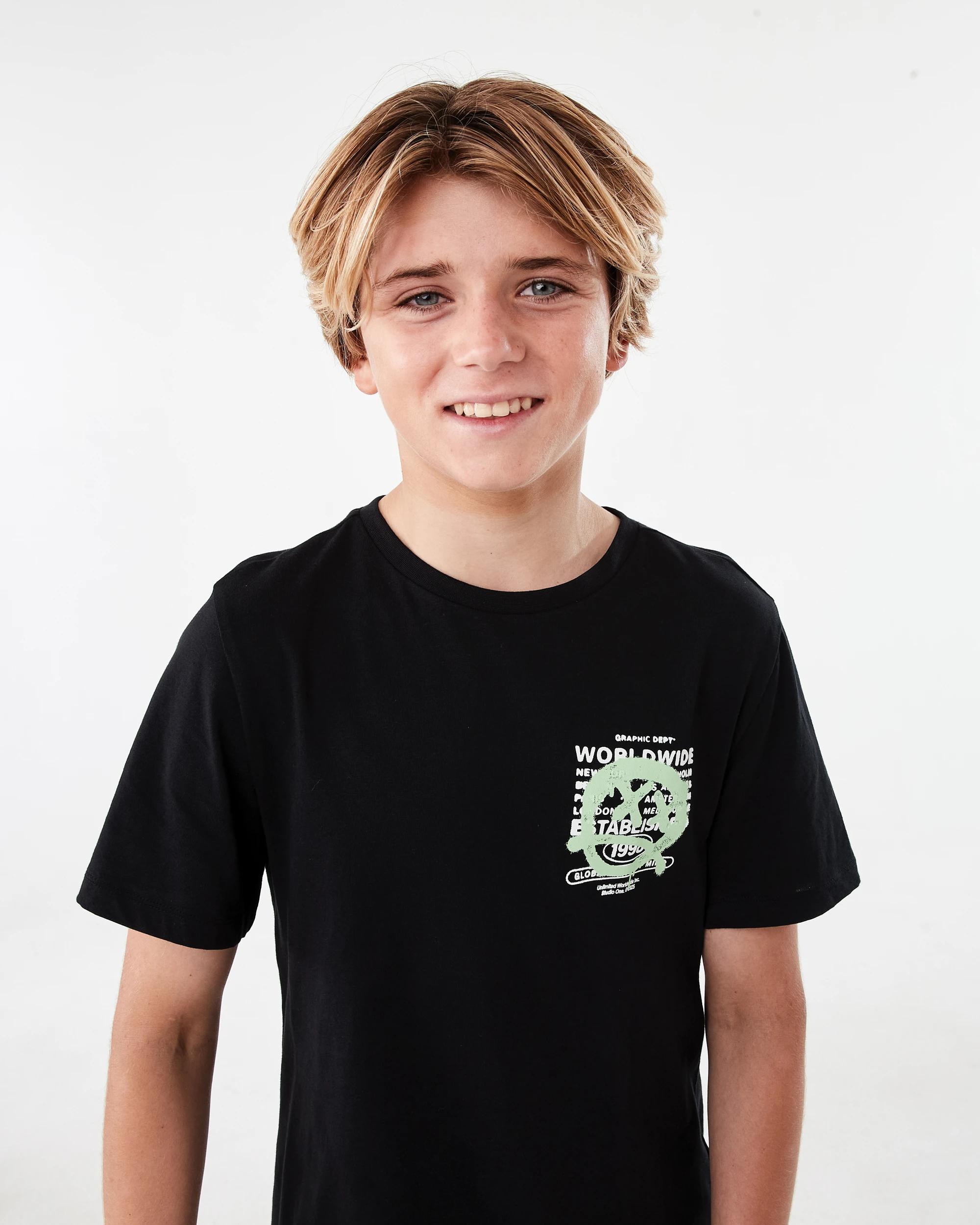 3 Short Sleeve Print T-shirt Blk Spray, 3 of 7