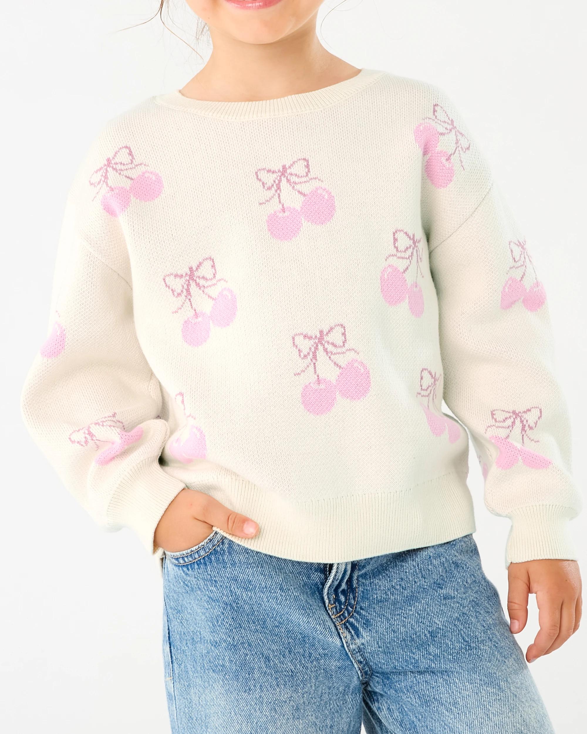 7 Jacquard Knit Jumper Bge Cherry, 7 of 8