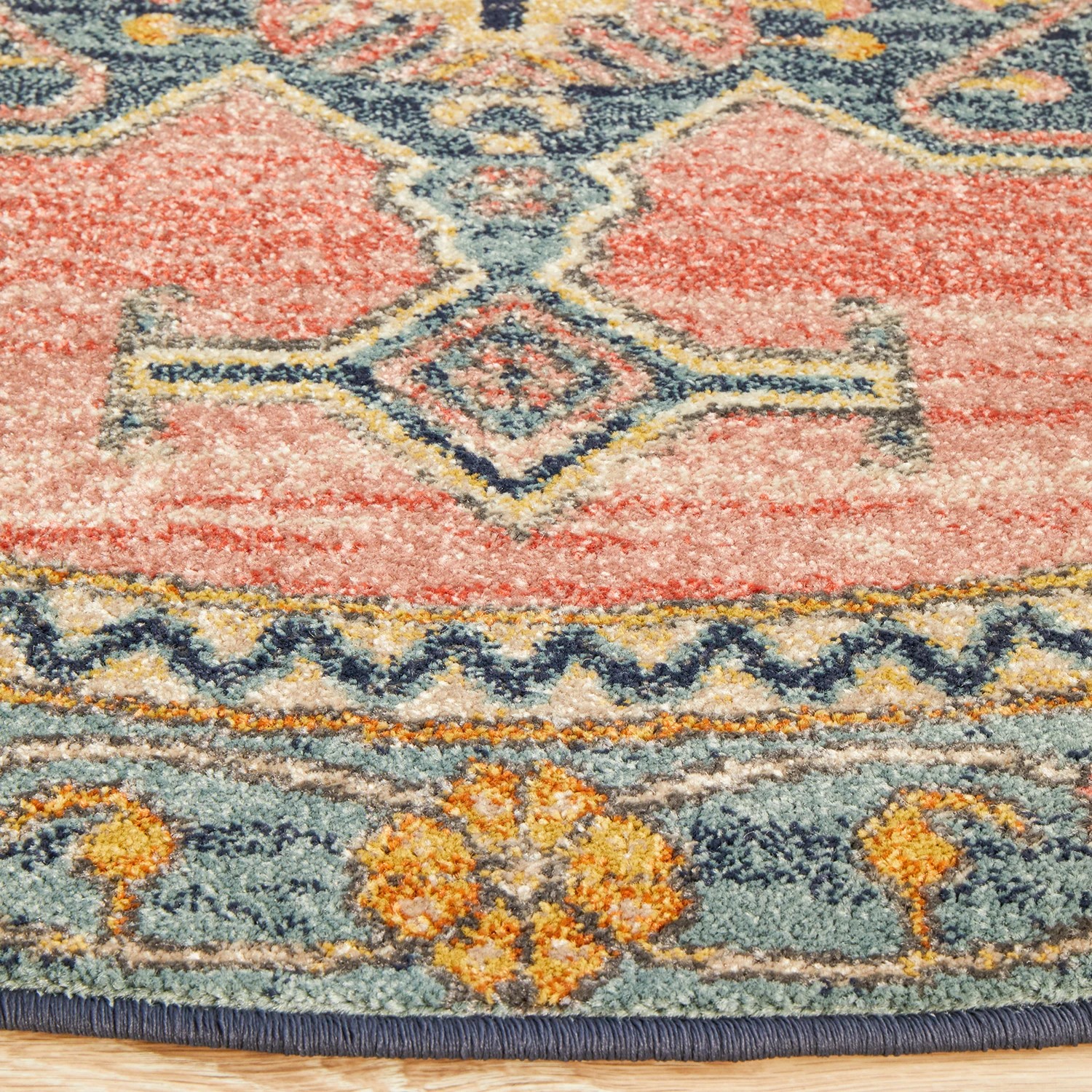 5 Common Ground Rugs Eterna 852 150x150cm - Small Round Power Loomed Pet Friendly Rug - Pink, 5 of 9