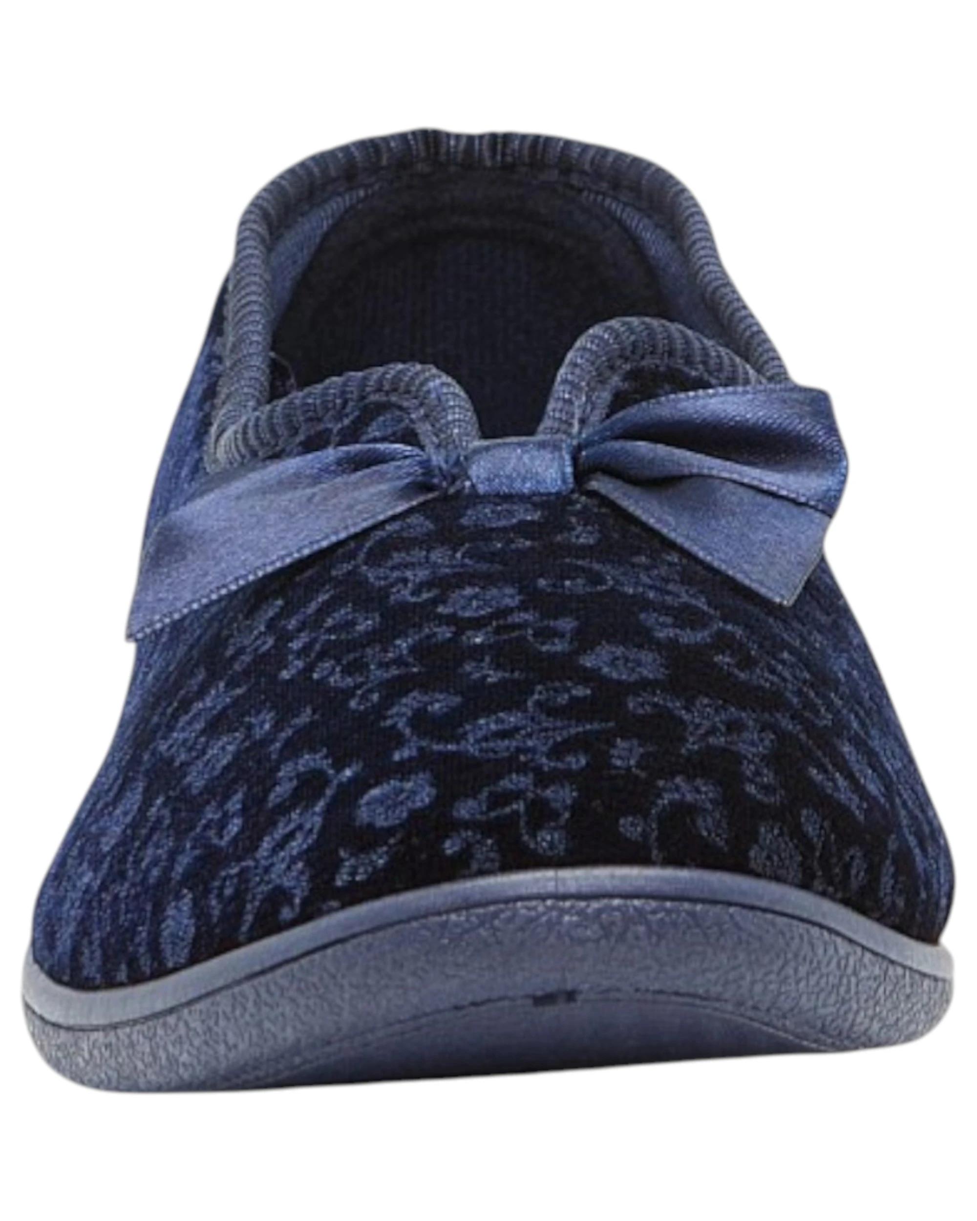 2 Grosby Womens Valerie 2 Comfortable Printed Indoor Slippers Navy NAVY, 2 of 5