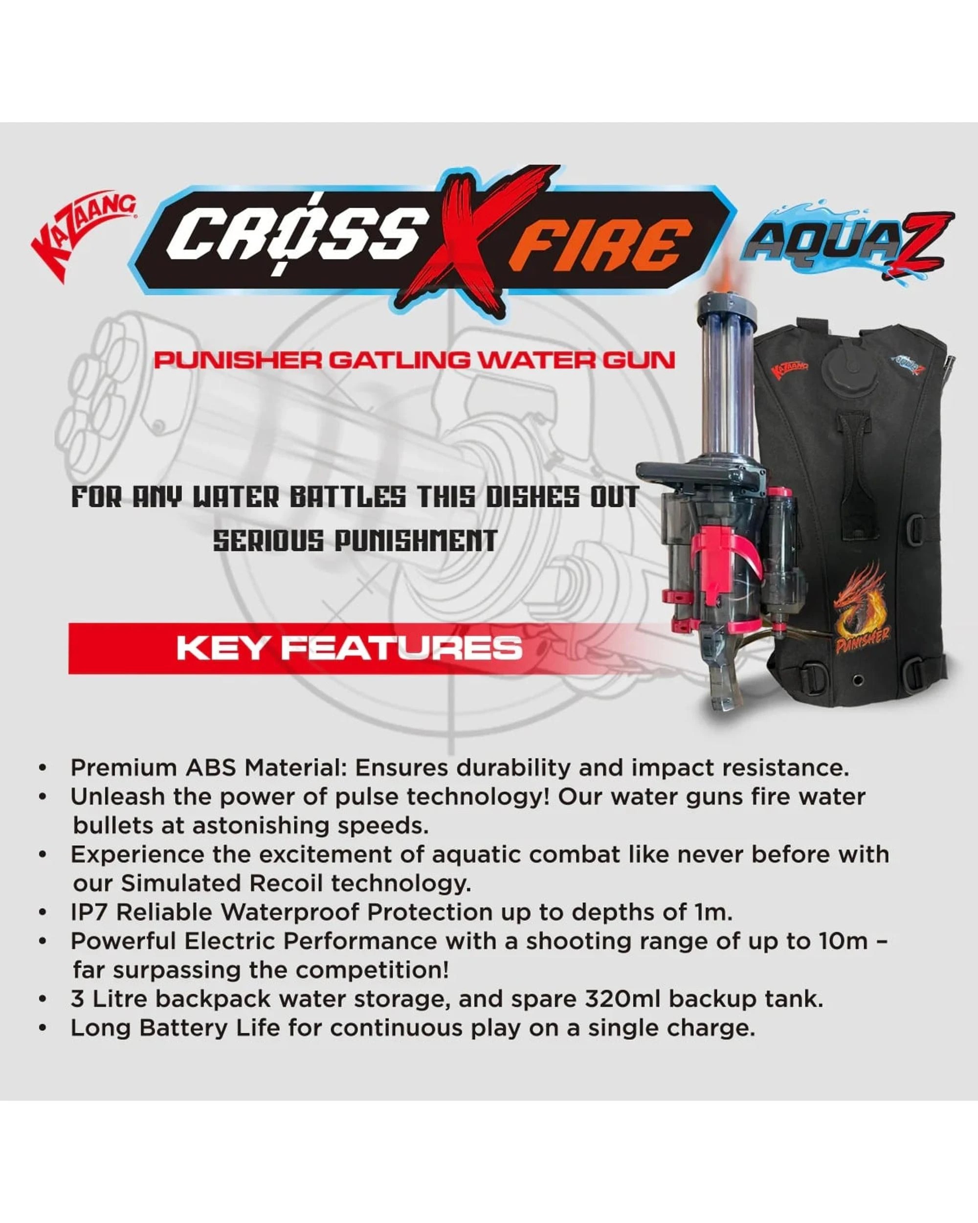 4 CrossXFire AquaZ Punisher Electric Water Gun, 4 of 5