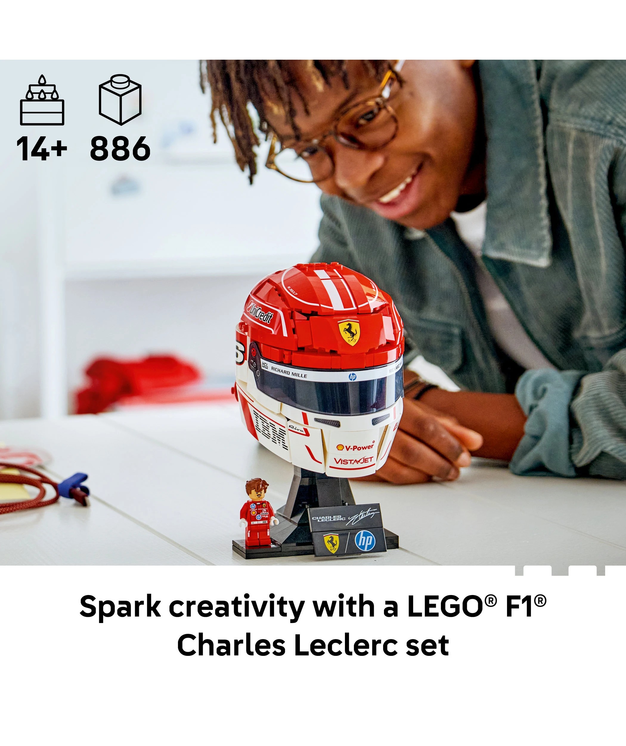 3 LEGO Editions Formula 1 Scuderia Ferrari HP Charles Leclerc Helmet 43014, 3 of 10