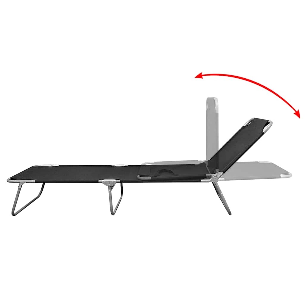 3 vidaXL Sun Lounger Foldable - Black, 3 of 6