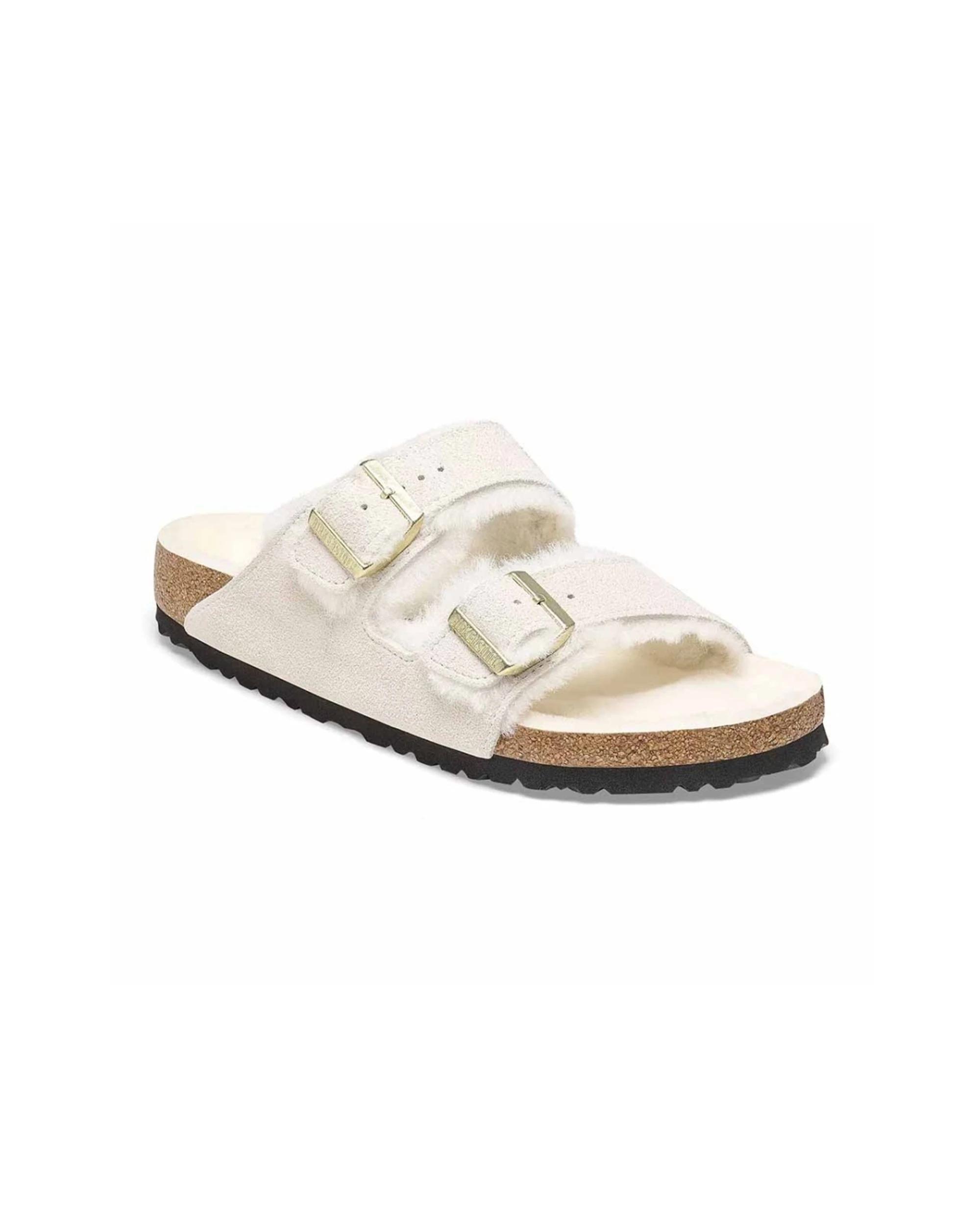 1 Birkenstock Arizona Shearling Suede Sandals Regular ANTIQUE WHITE, 1 of 6