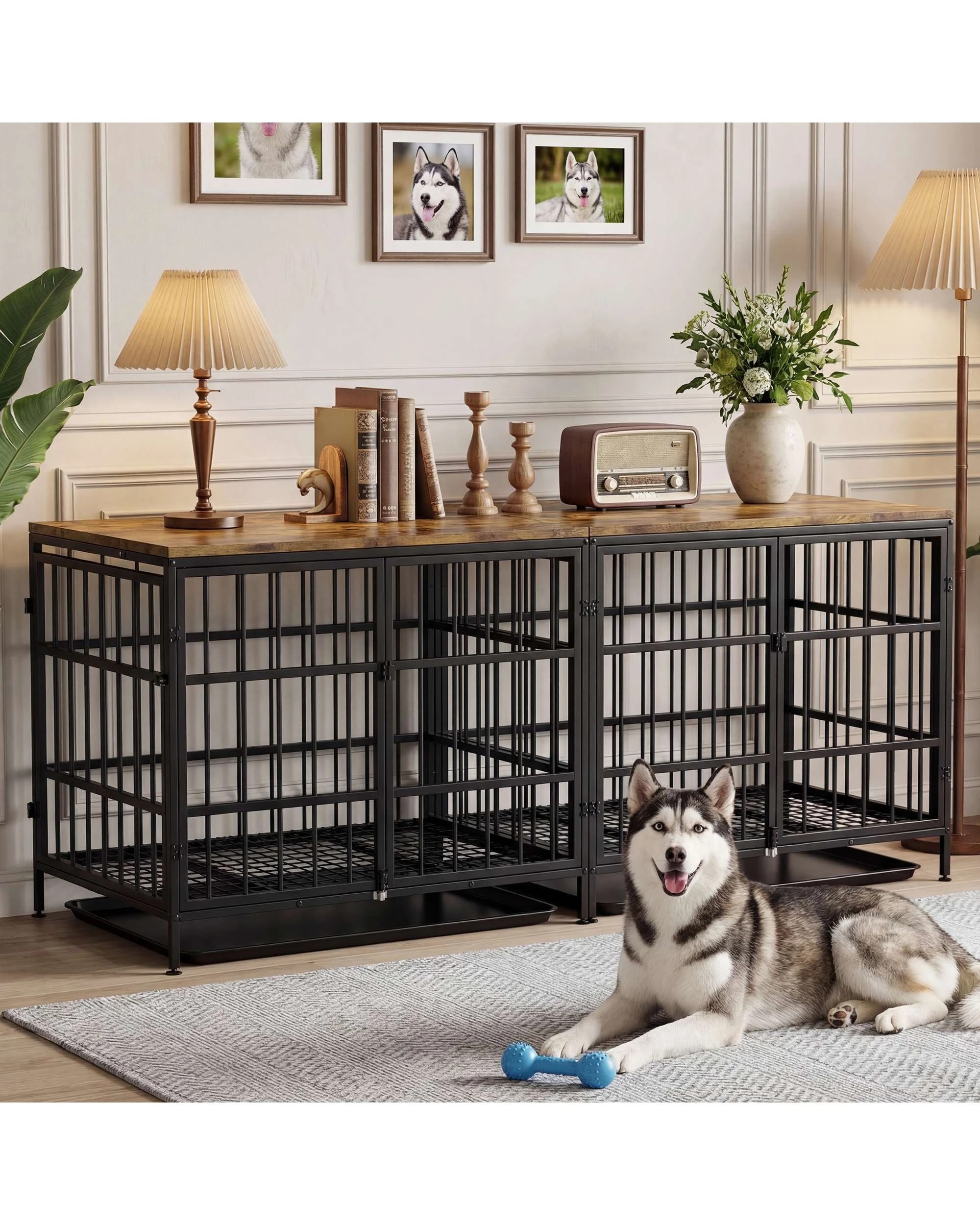 3 Advwin Dog Crate Furniture Heavy Duty Dog Cage TV Stand, 3 of 9