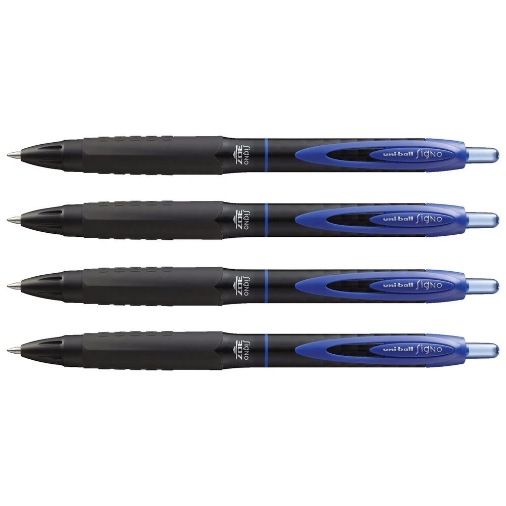 3 Uni-Ball Signo 307 Fine Retractable Gel Pen 0.7mm Blue, 3 of 3