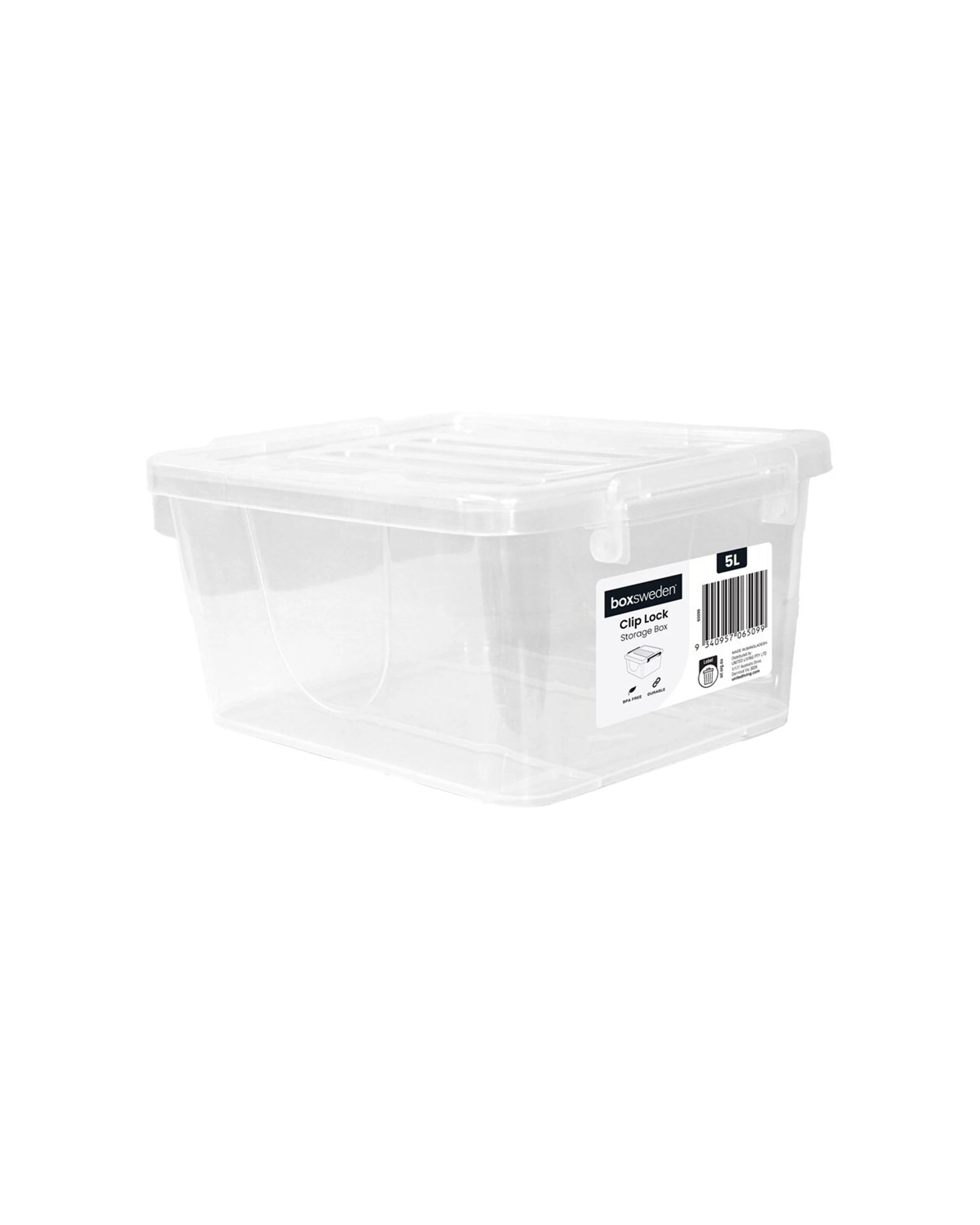 2 Boxsweden 12PK 5L Storage Box With Clip Lock Lid - Plastic Storage
 - plain, 2 of 3