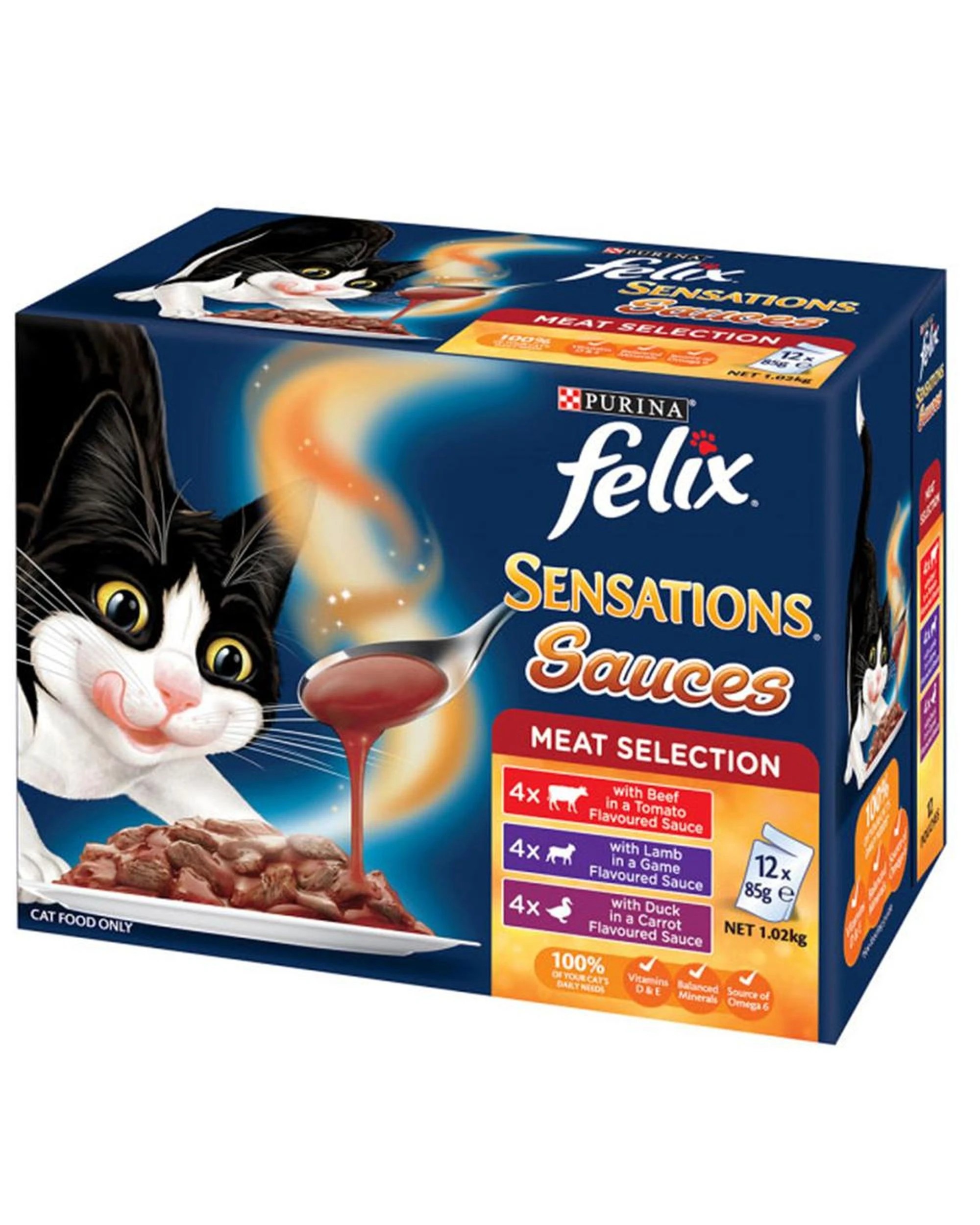 1 Felix Sensations Sauces Meat Selection Cat Food 85g x 12, 1 of 1