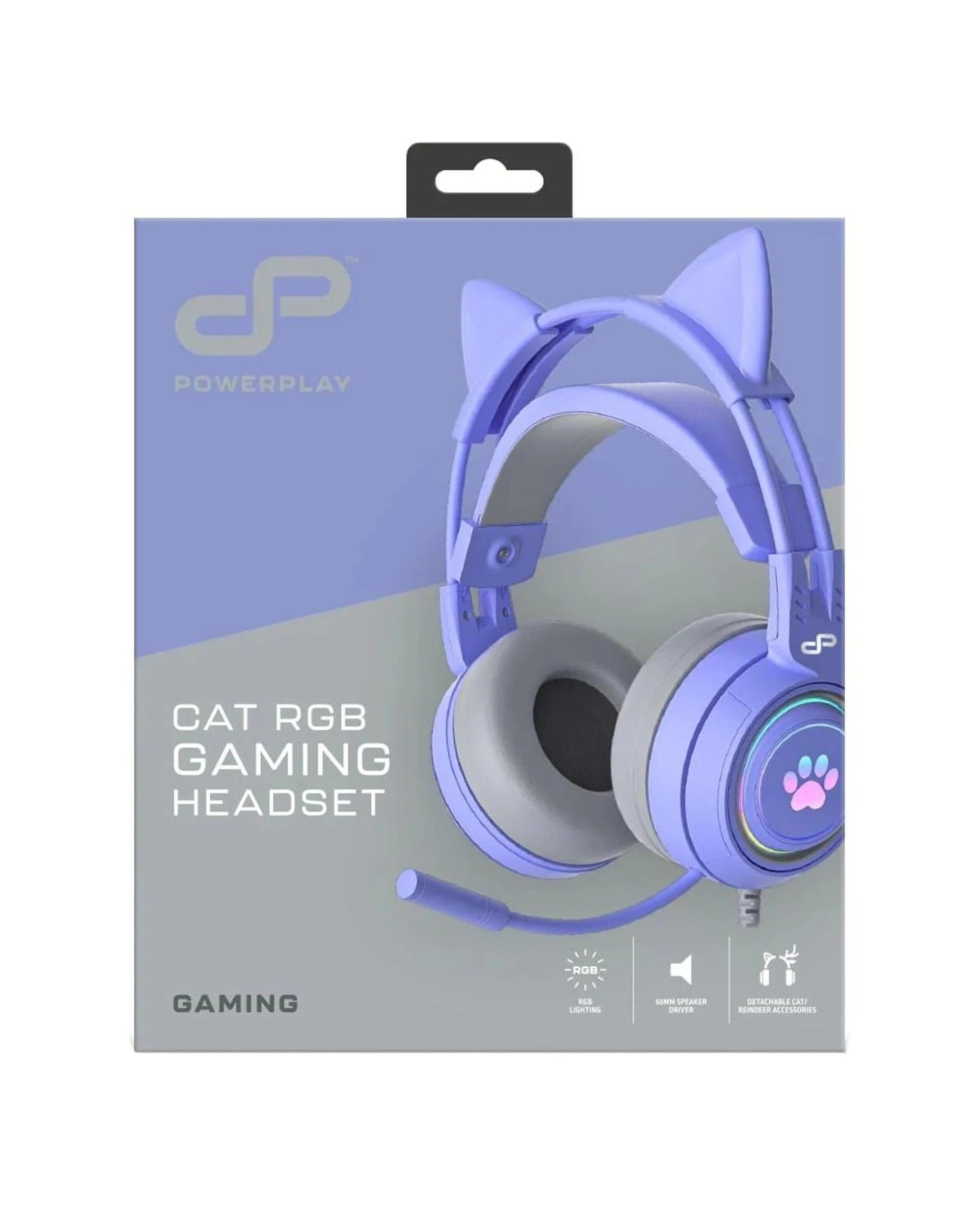 1 PowerPlay Cat RGB Gaming Headset - Purple, 1 of 1