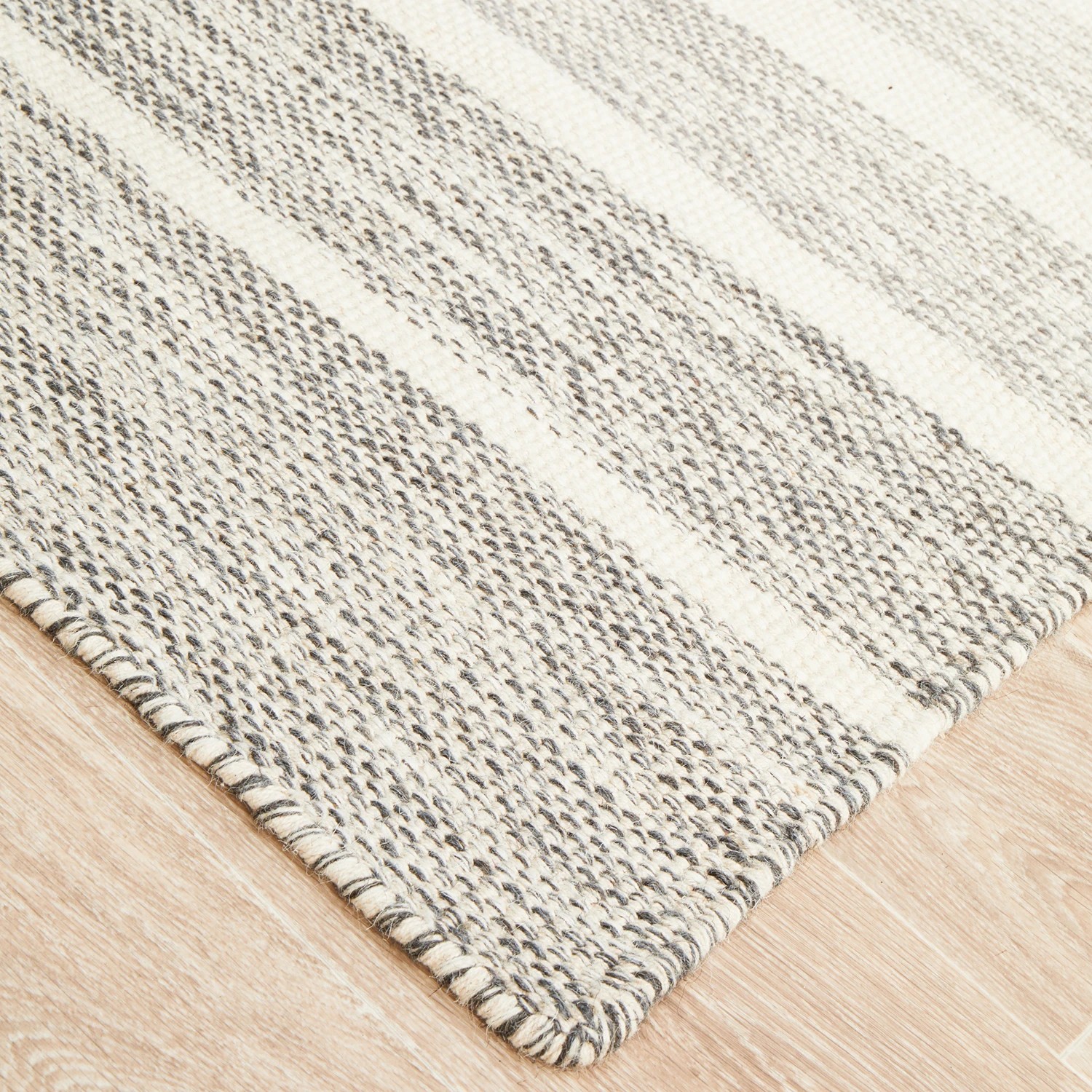 5 Common Ground Rugs Nordica 309 225x155cm - Medium Hand Loomed Wool Floor Rug - Silver, 5 of 9