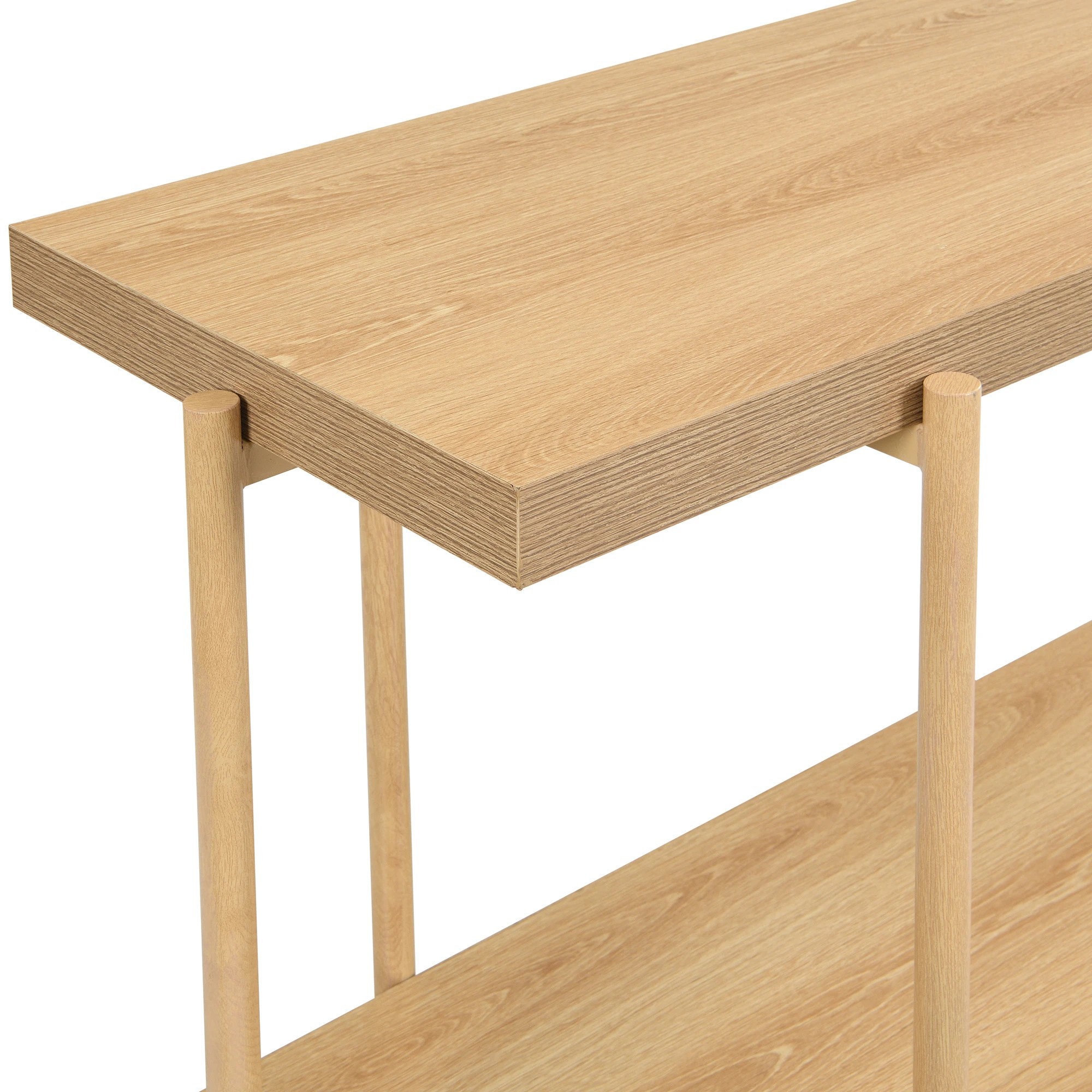 6 IHOMDEC MDF Console Sofa Table - Brown, 6 of 10
