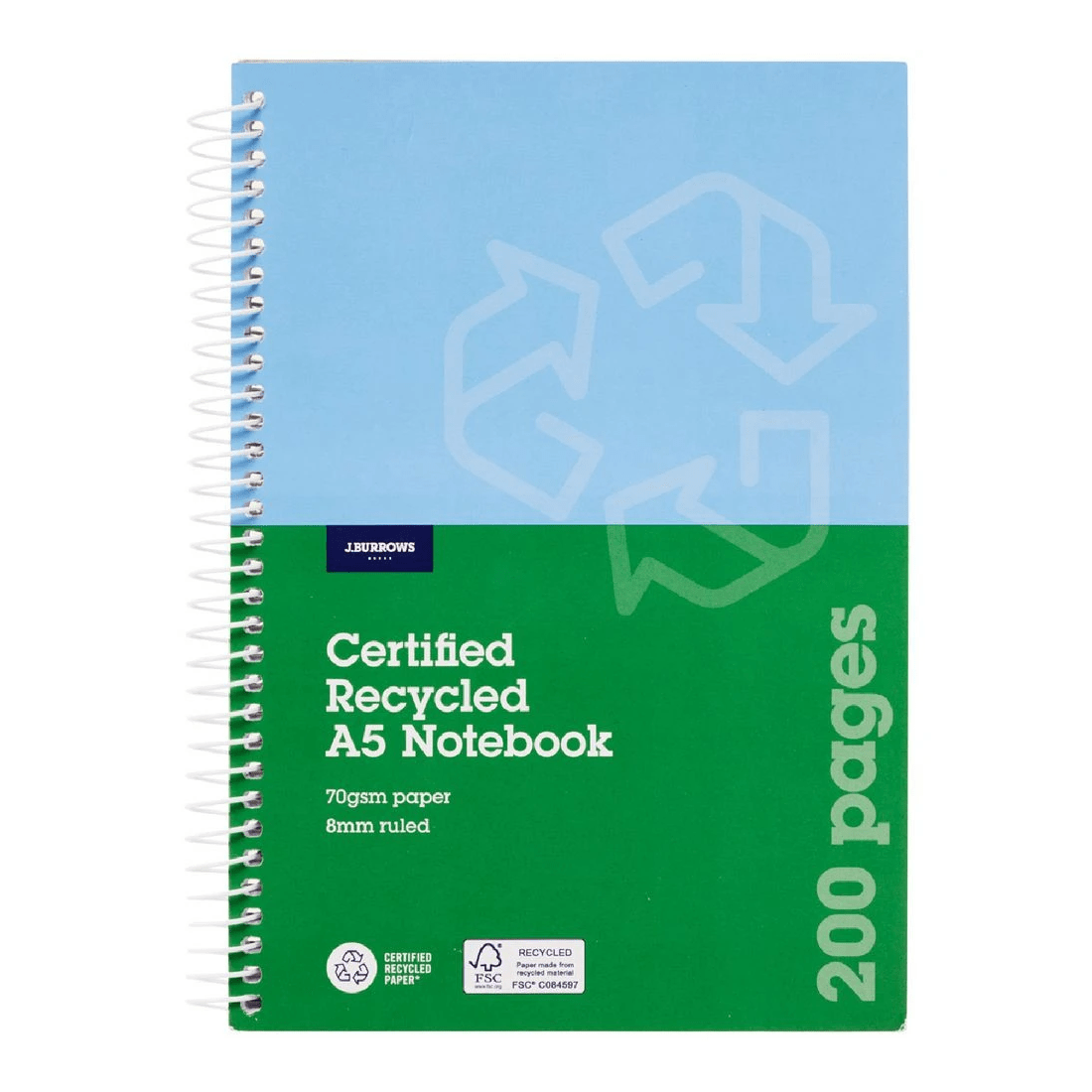 1 J.Burrows A5 Spiral Notebook 200 Page, 1 of 2