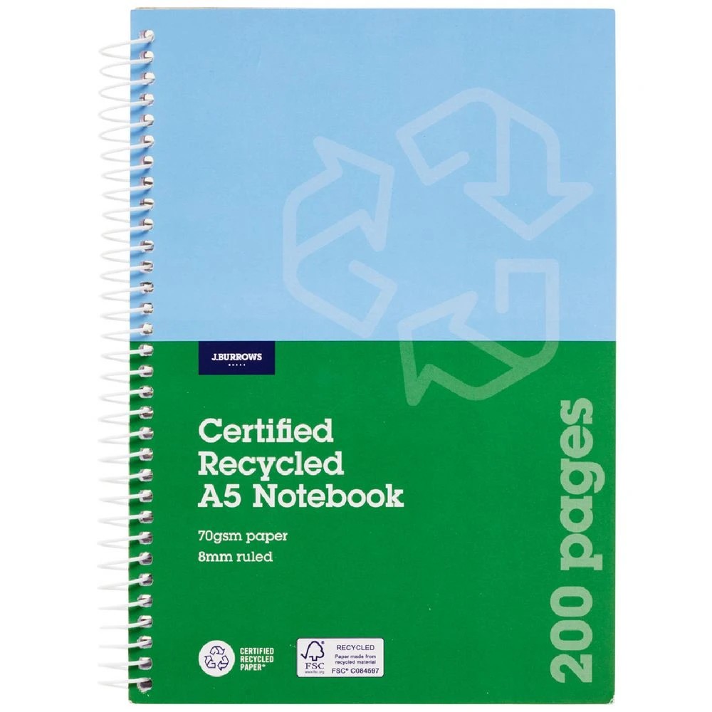 1 J.Burrows A5 Spiral Notebook 200 Page, 1 of 2