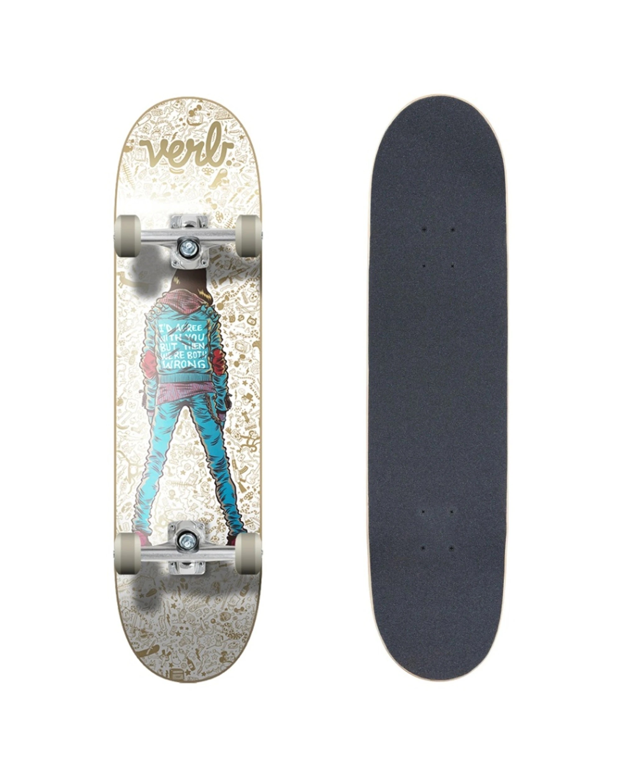1 Verb Complete Skateboard Artist Series Human Politics Ready-to-Ride 8 Inch Deck - Multi, 1 of 3