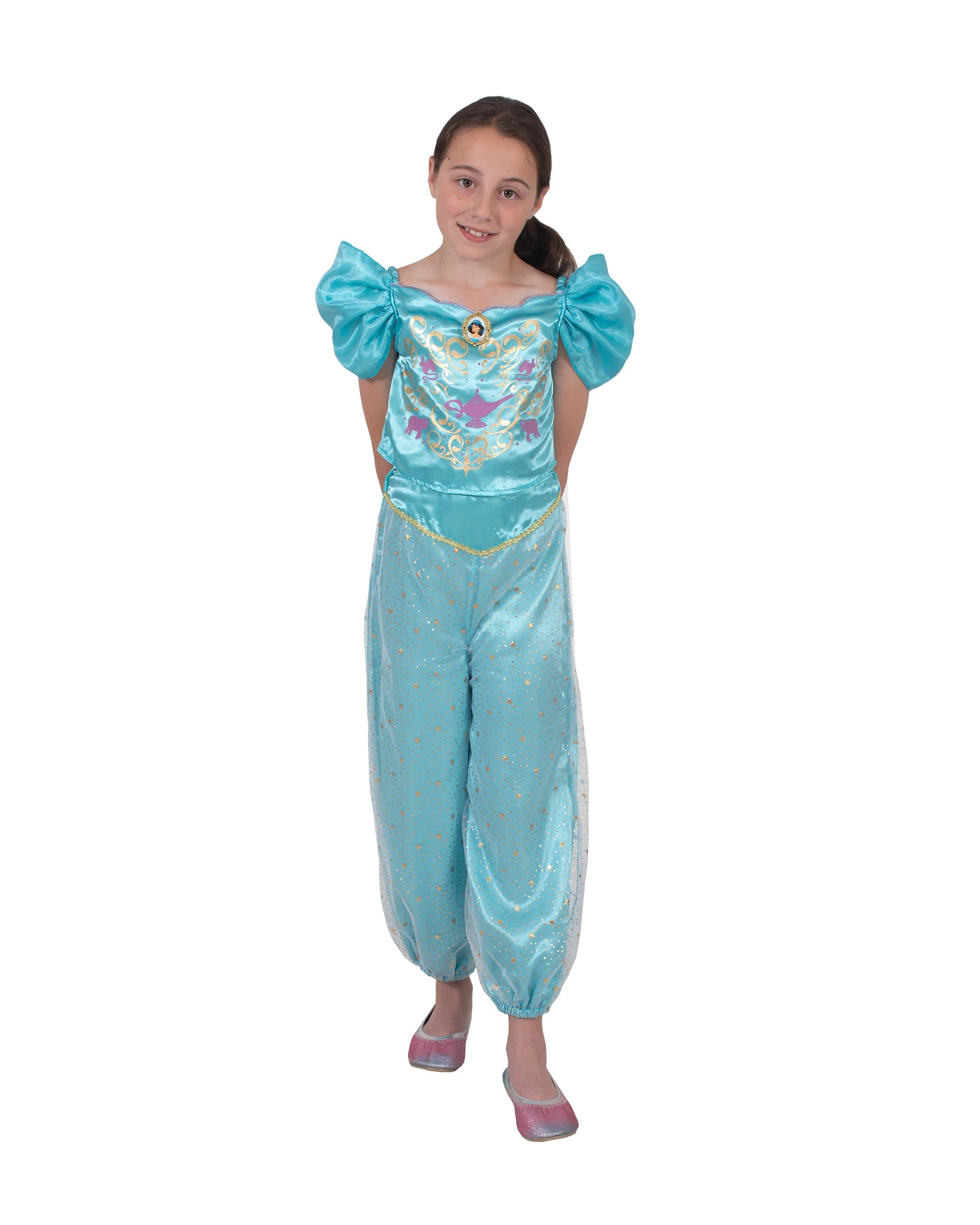 3 Disney Princess Jasmine Deluxe Kids Costume - Size 3 - 5yrs - Blue, 3 of 4